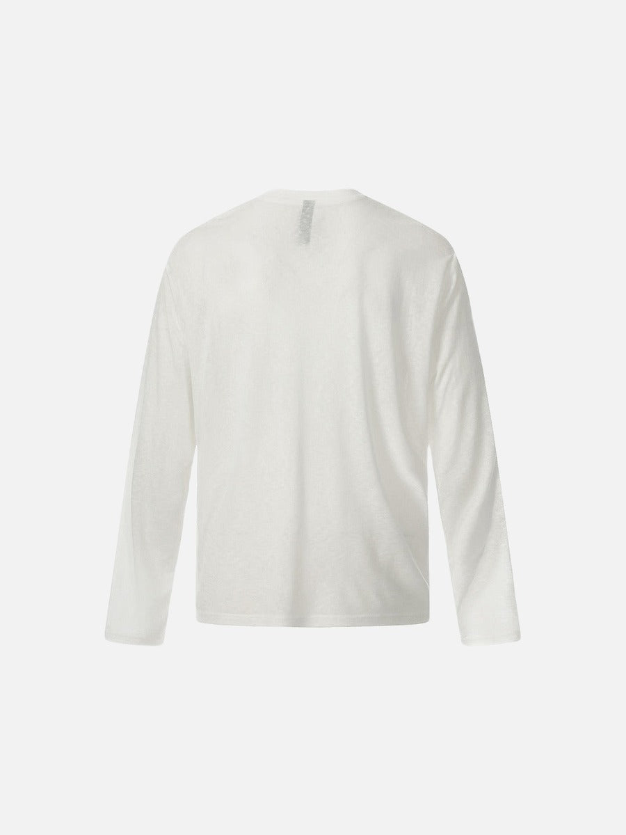 Camiseta de manga larga con dibujo lineal floral