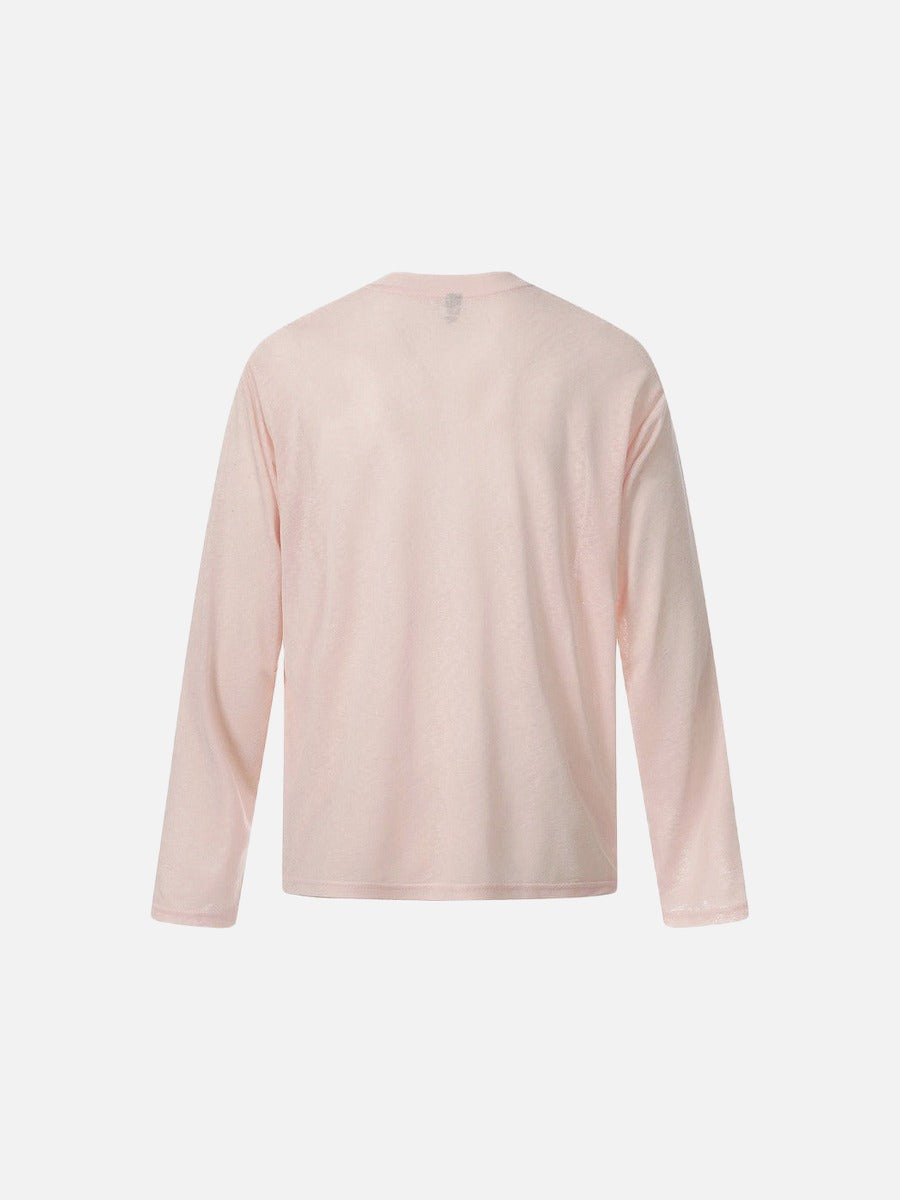 Camiseta de manga larga con dibujo lineal floral