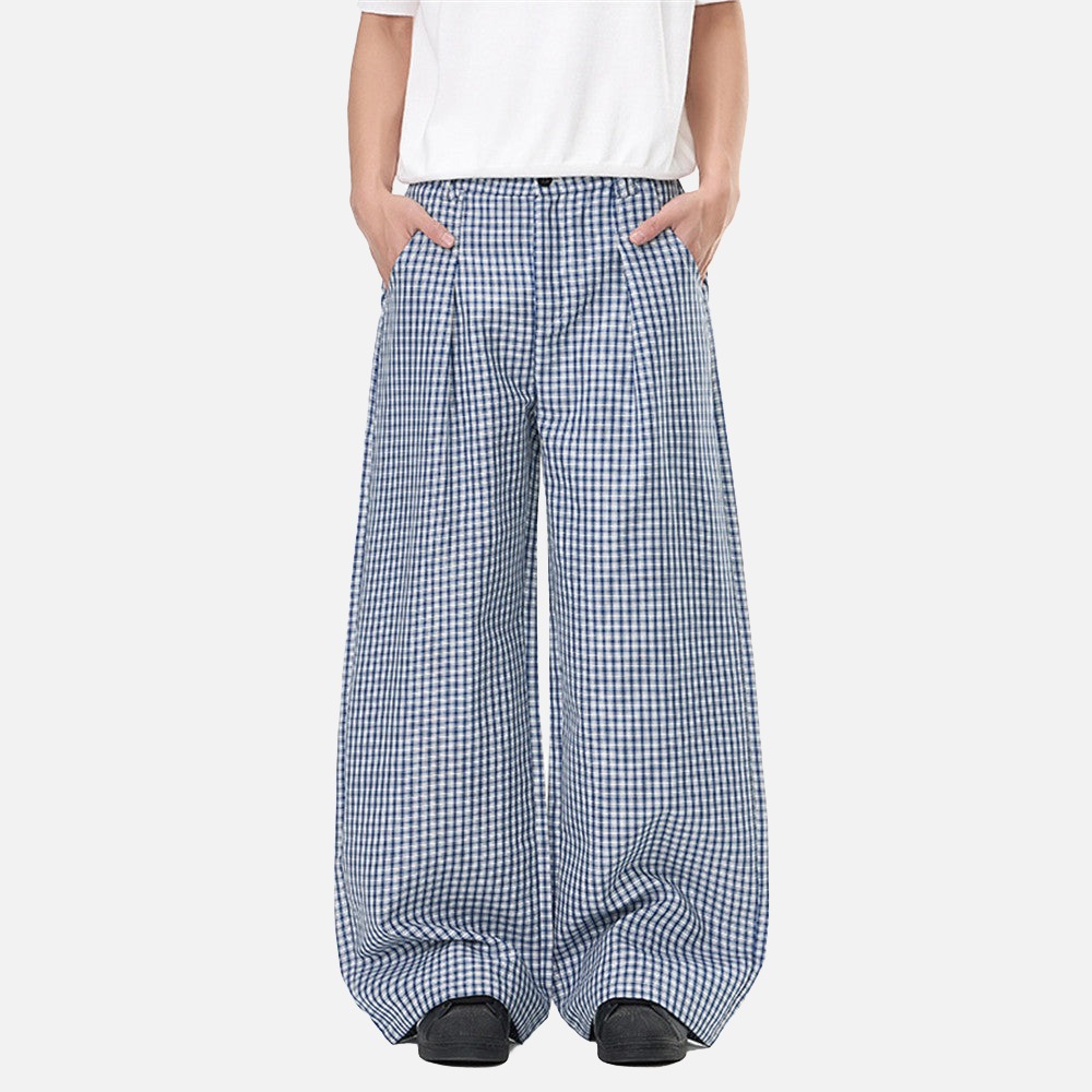 Pantalones Anchos Gingham