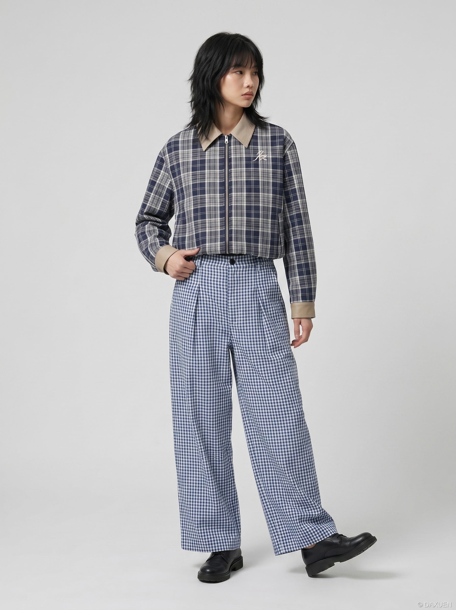 Pantalones Anchos Gingham