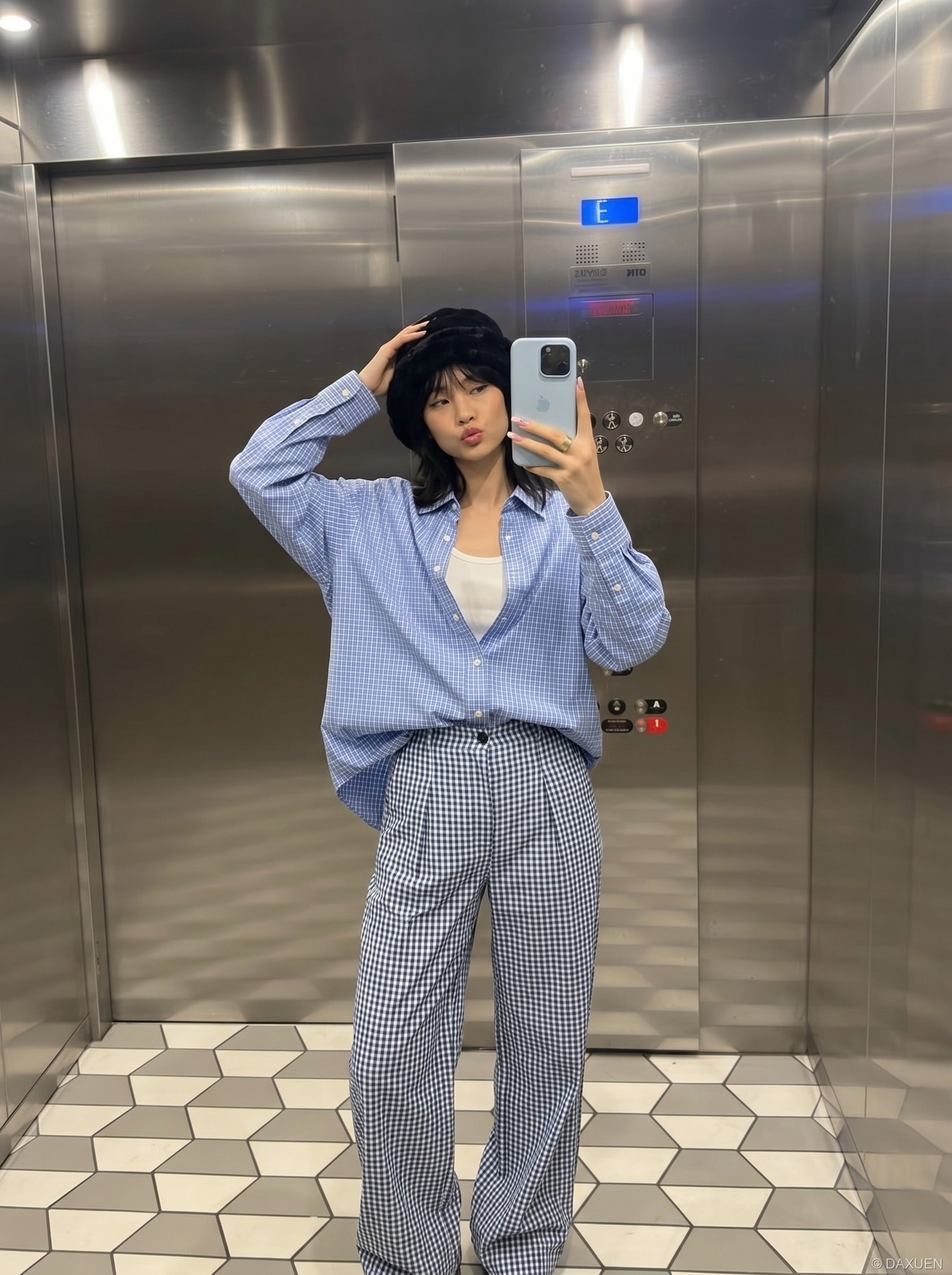 Pantalones Anchos Gingham