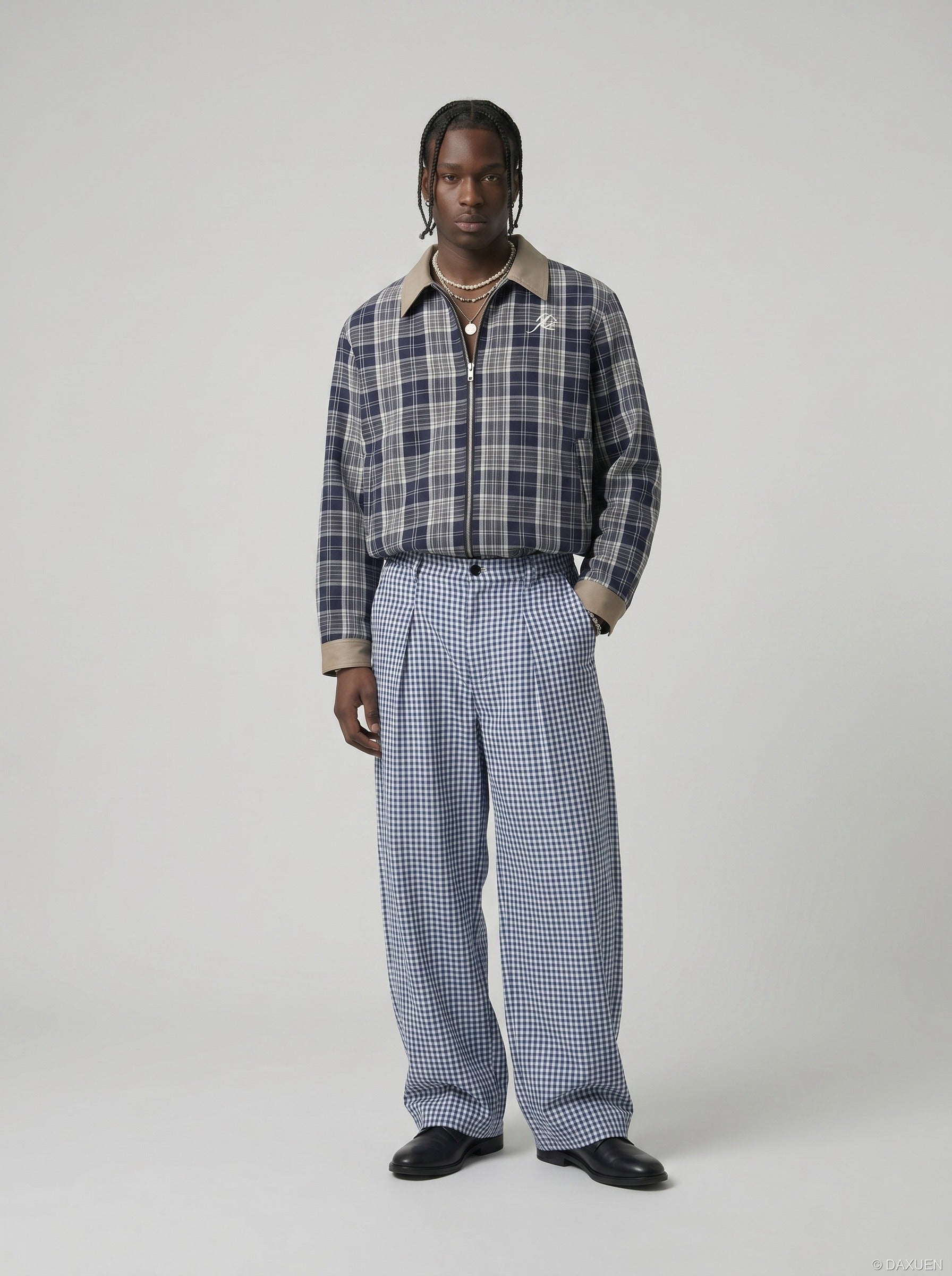 Pantalones Anchos Gingham