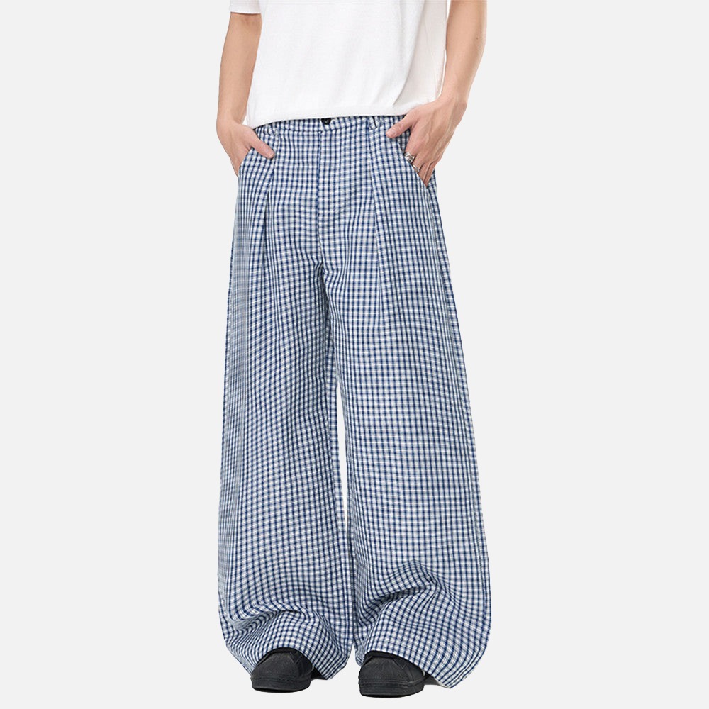 Pantalones Anchos Gingham