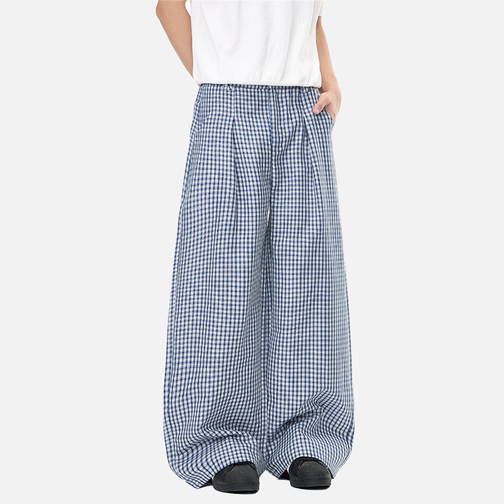 Pantalones Anchos Gingham