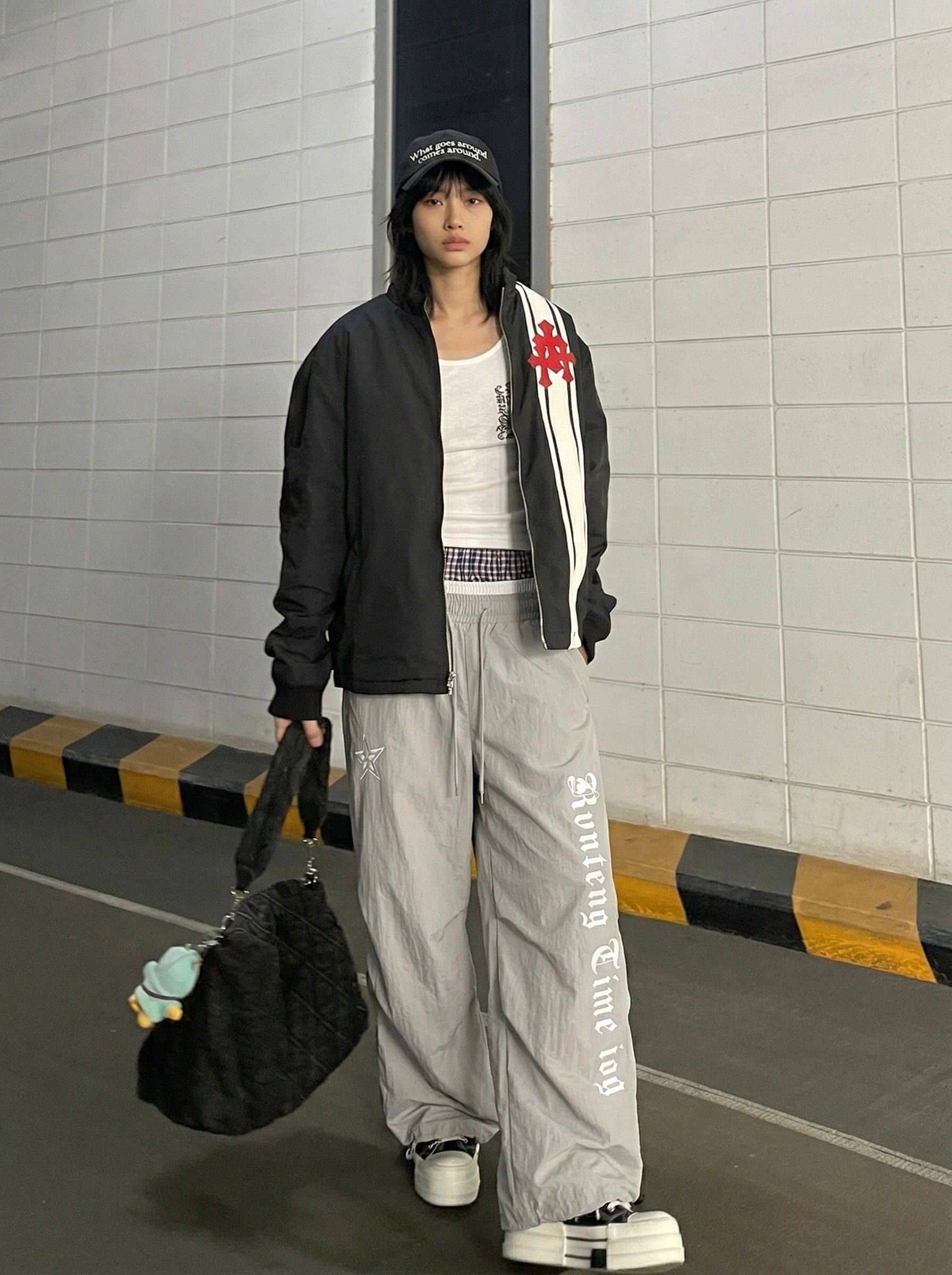 Gothic Graphic Wide-Leg Pants