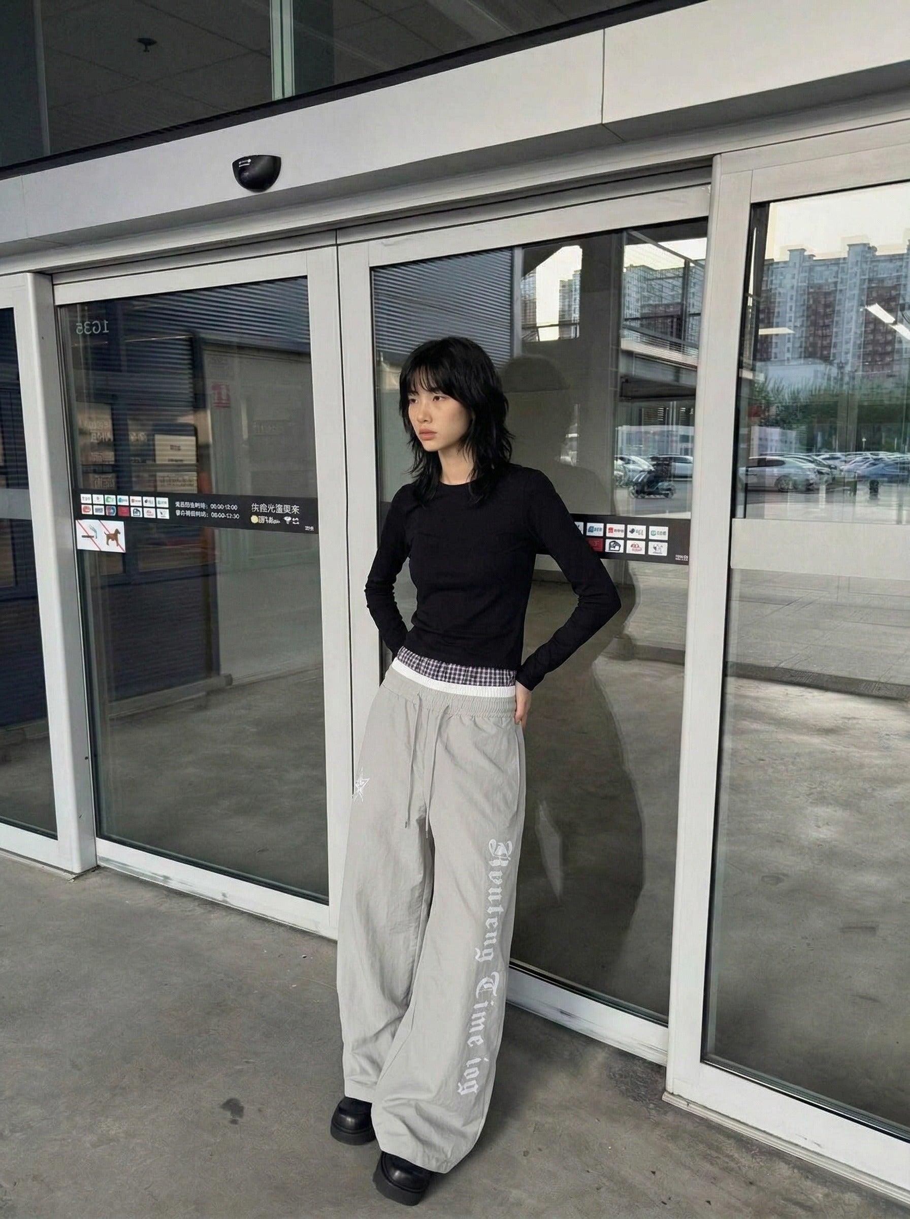 Gothic Graphic Wide-Leg Pants