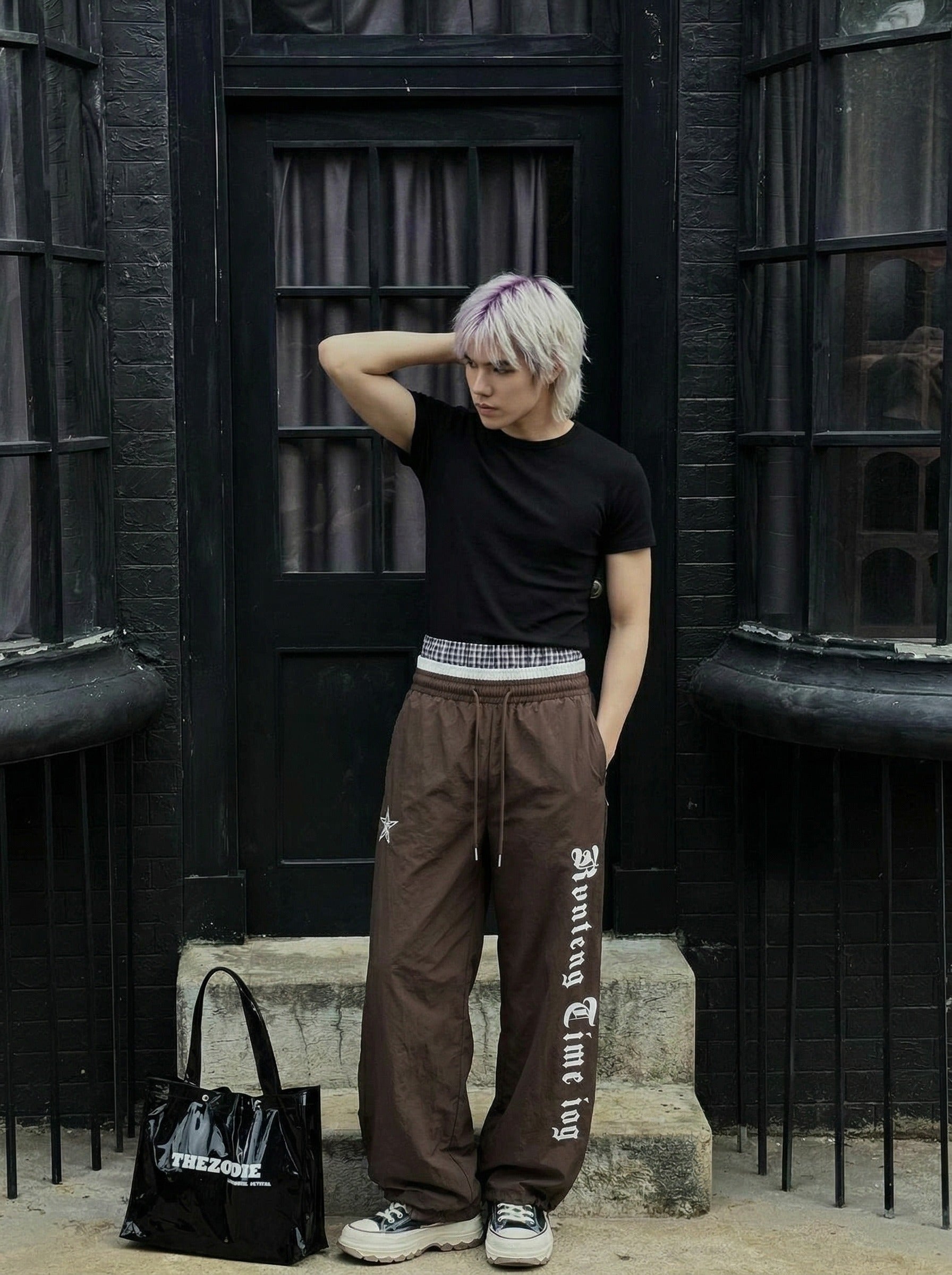 Gothic Graphic Wide-Leg Pants