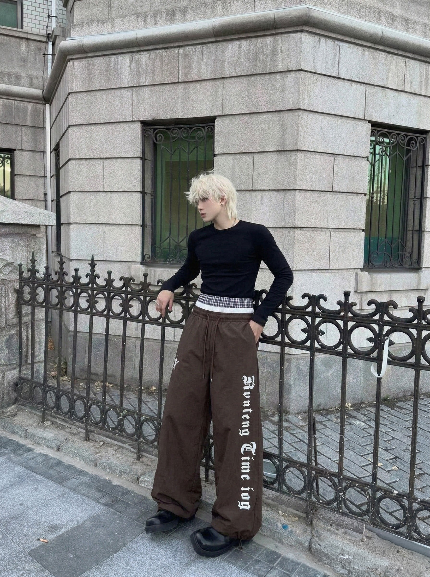 Gothic Graphic Wide-Leg Pants