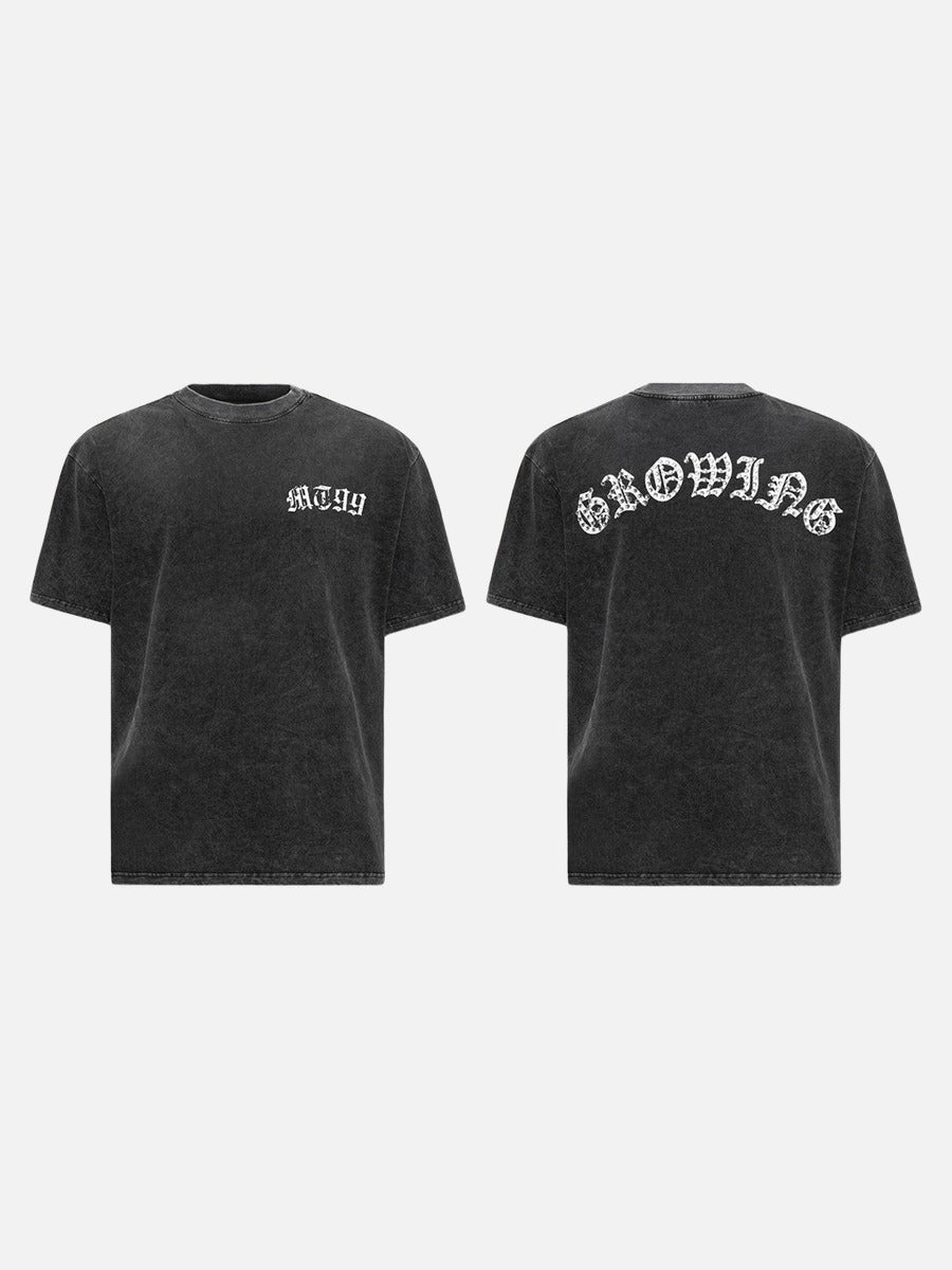 Camiseta Gótica Gráfica con Pedrería