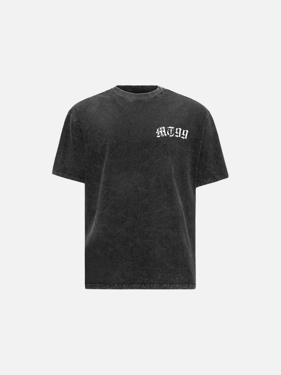 Camiseta Gótica Gráfica con Pedrería