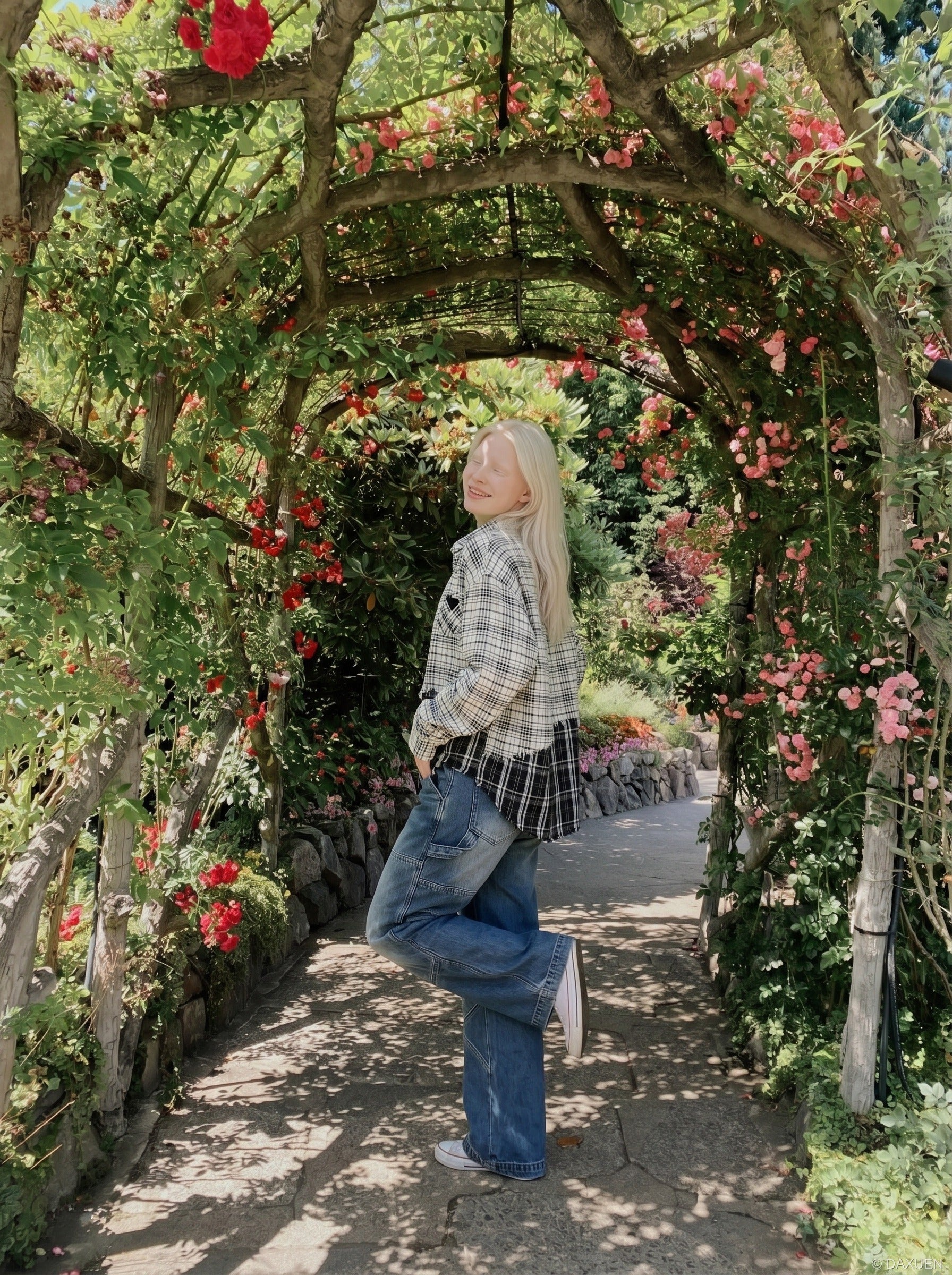 Gradient Wide-Leg Denim Jeans