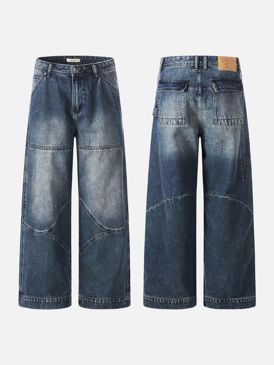 Gradient Wide-Leg Denim Jeans