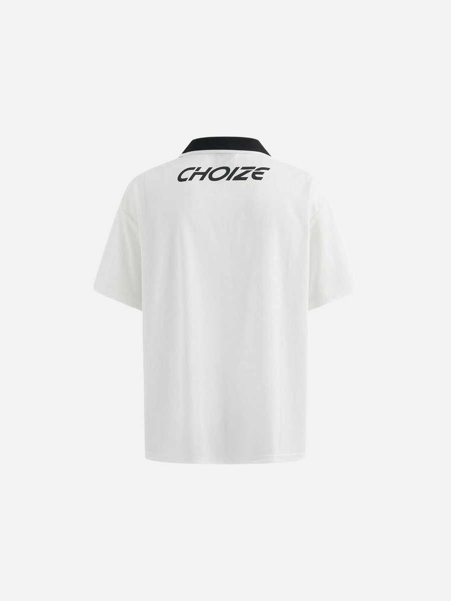Playera polo gráfica con estampados llamativos
