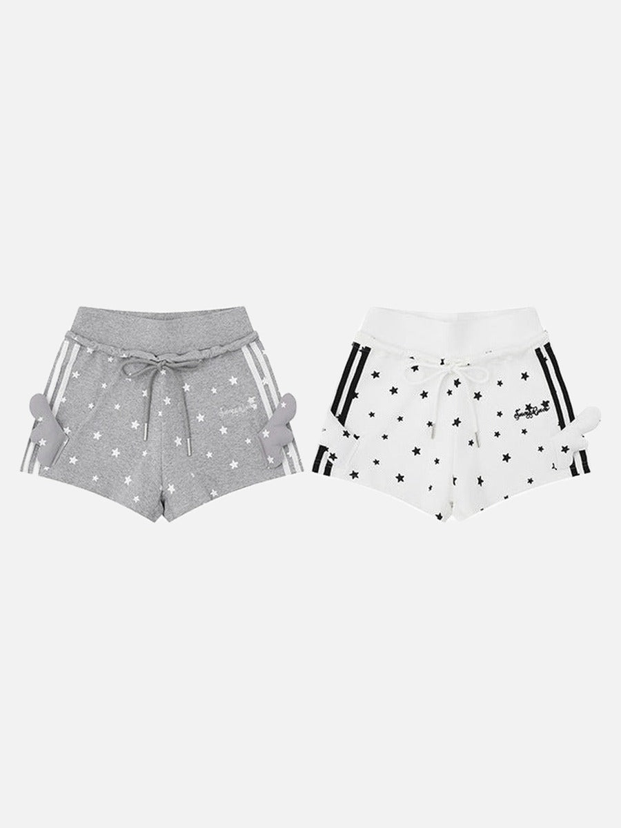 Shorts de descanso de talle alto con estampado de estrellas