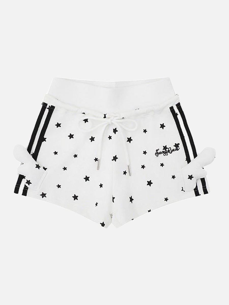Shorts de descanso de talle alto con estampado de estrellas