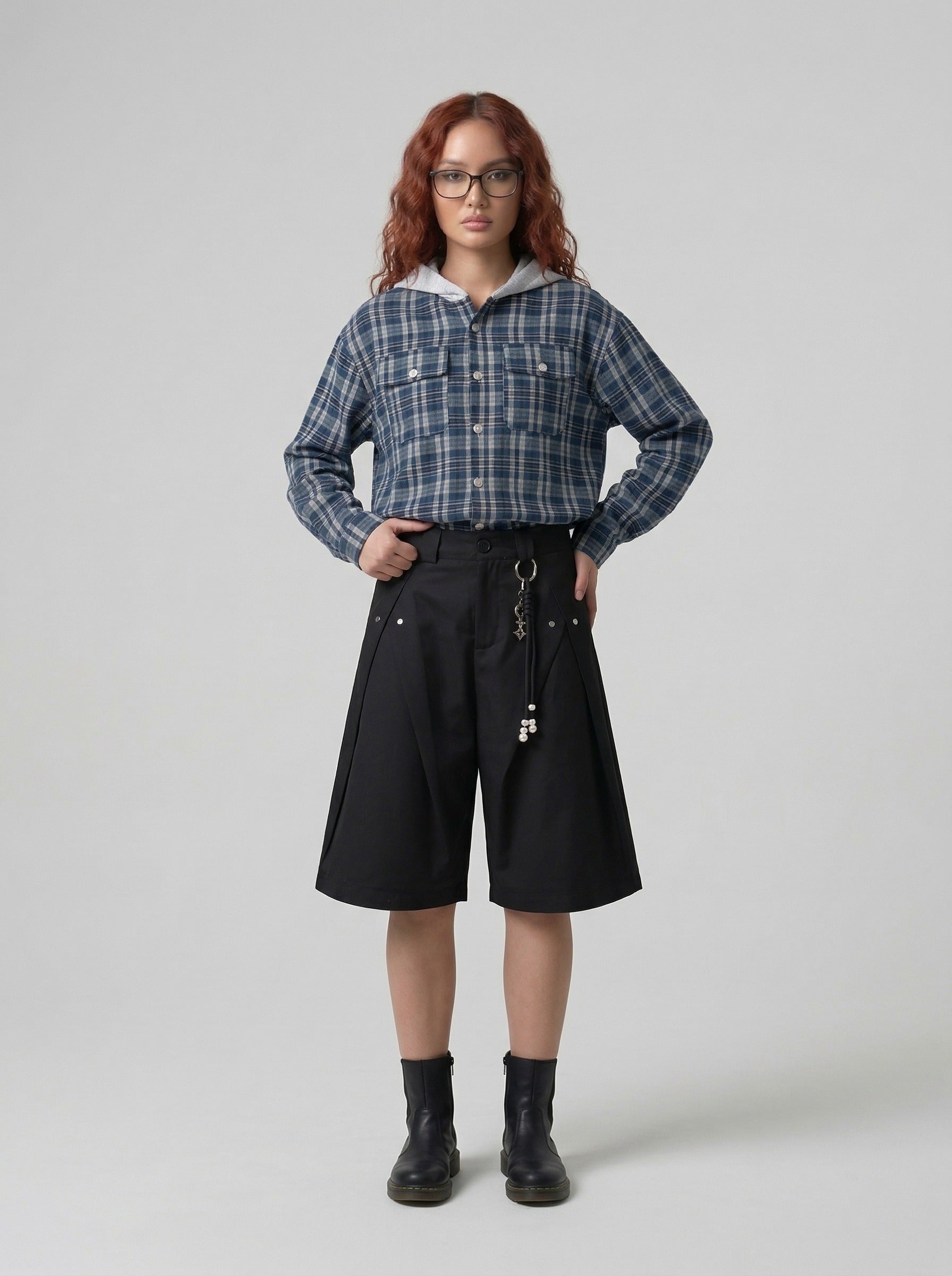Pantalones cortos de cintura alta y pierna ancha