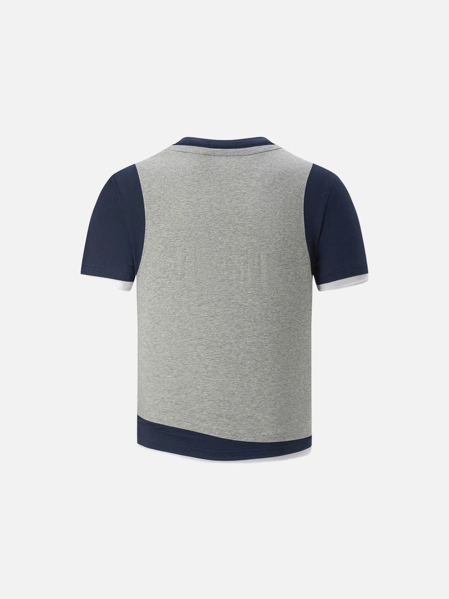 Camiseta asimétrica de capas - Manga corta
