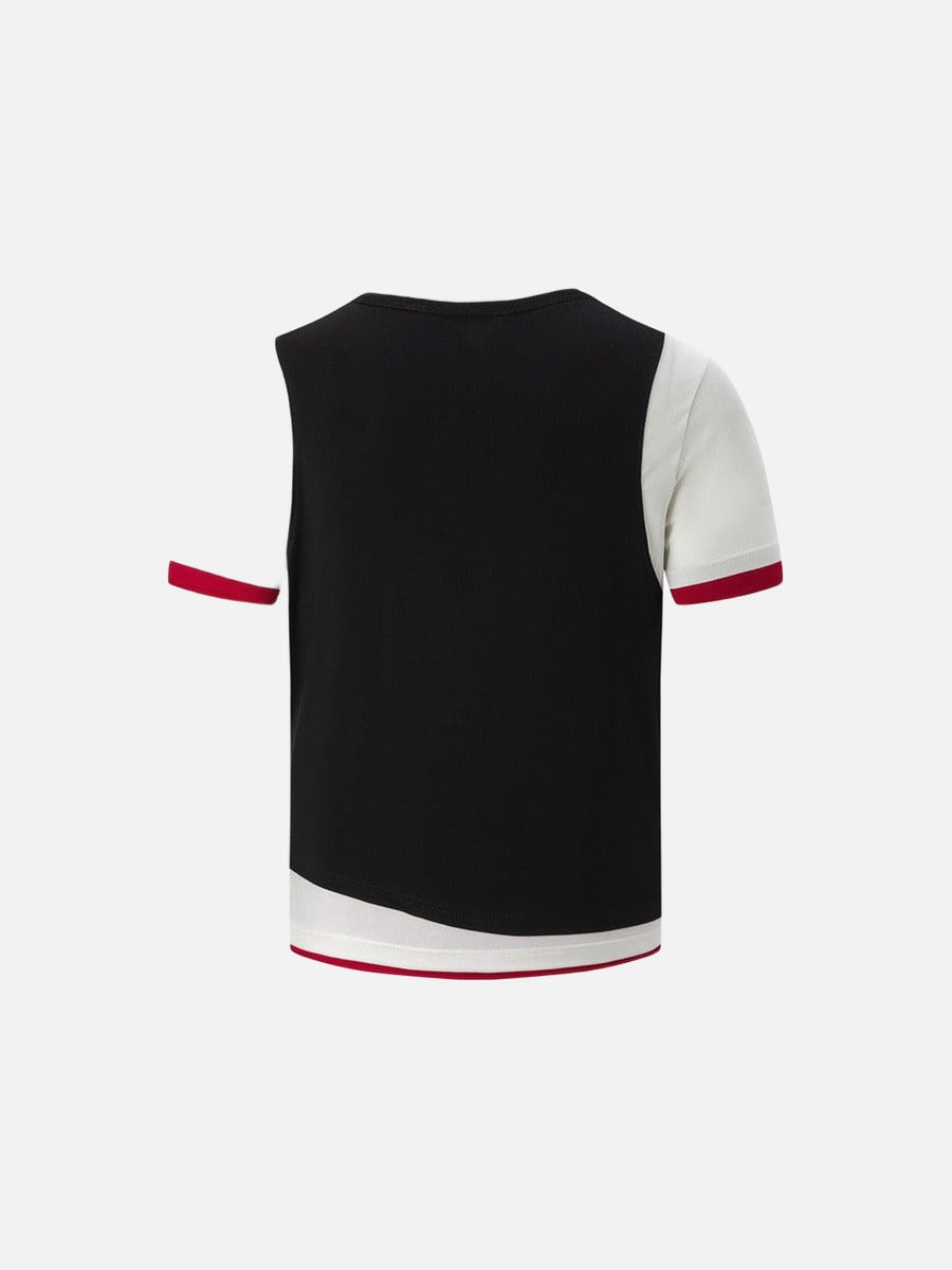 Camiseta asimétrica de capas - Manga corta