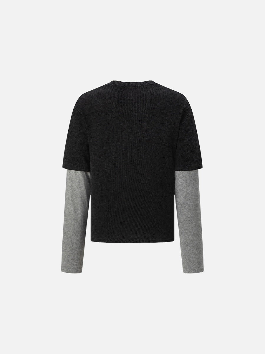 Camiseta gráfica envejecida de estilo superpuesto