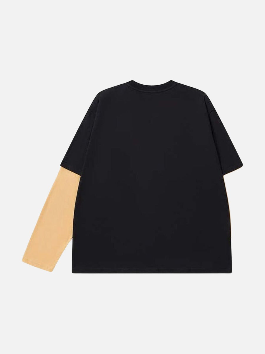 Camiseta de manga larga con gráfico y efecto de capas