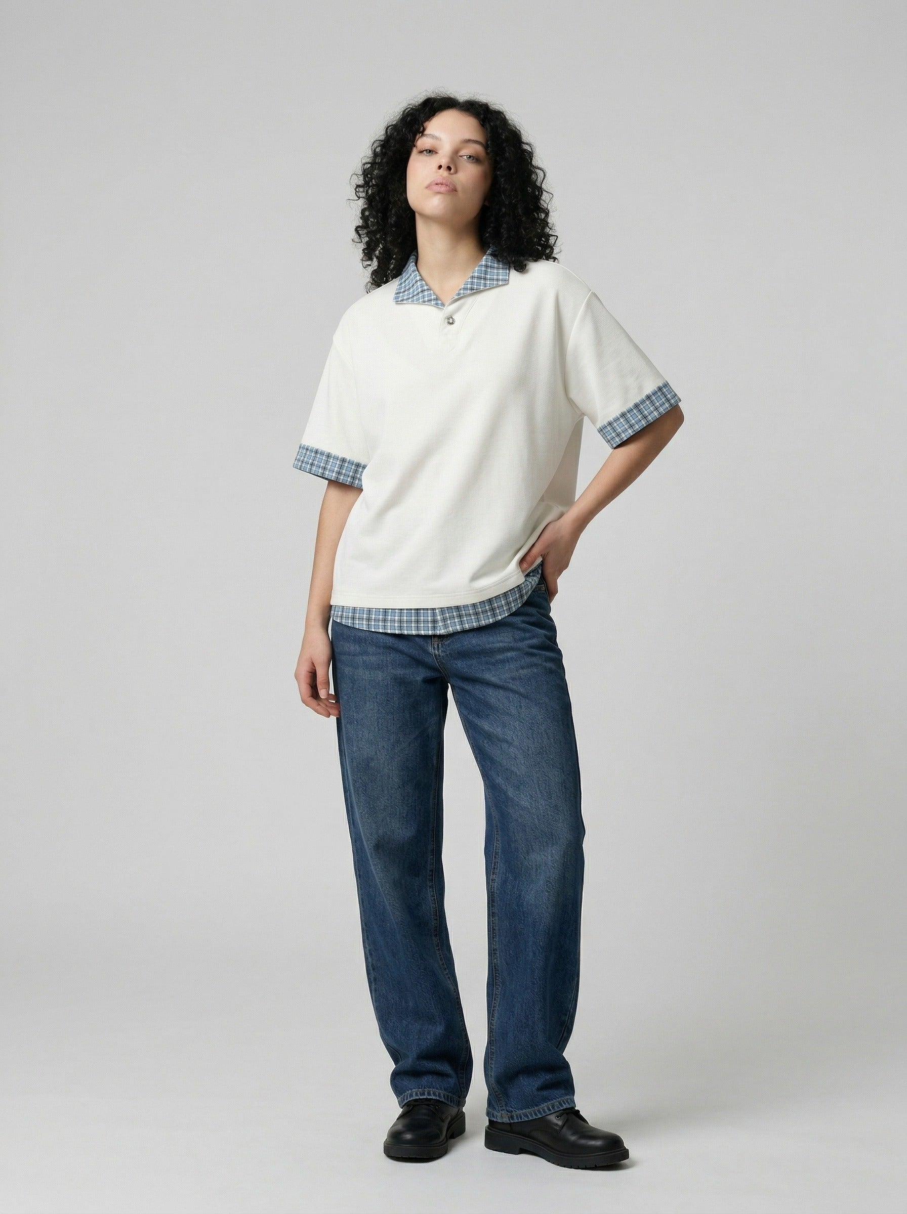Polo para hombre con efecto doble capa