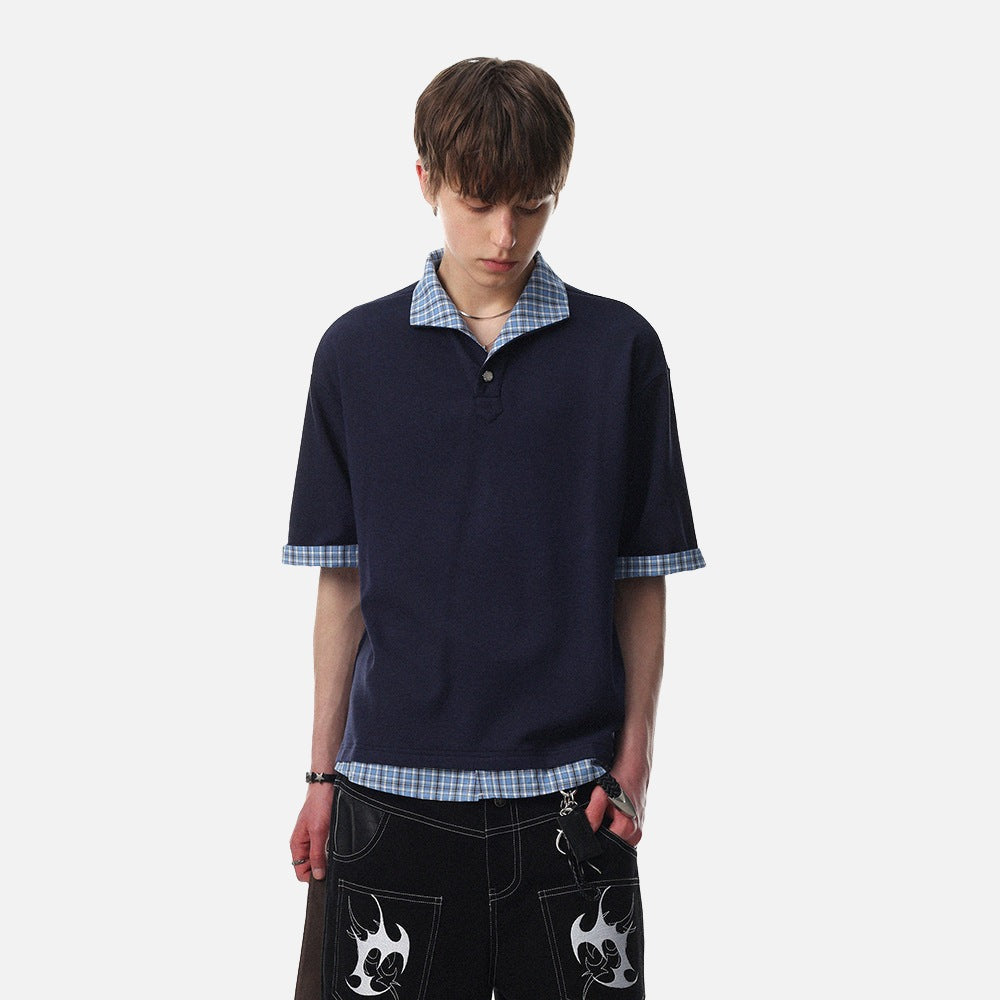 Polo para hombre con efecto doble capa
