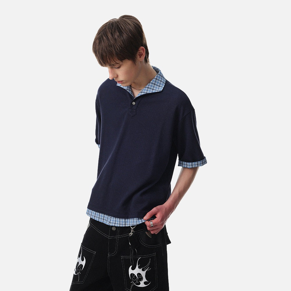 Polo para hombre con efecto doble capa