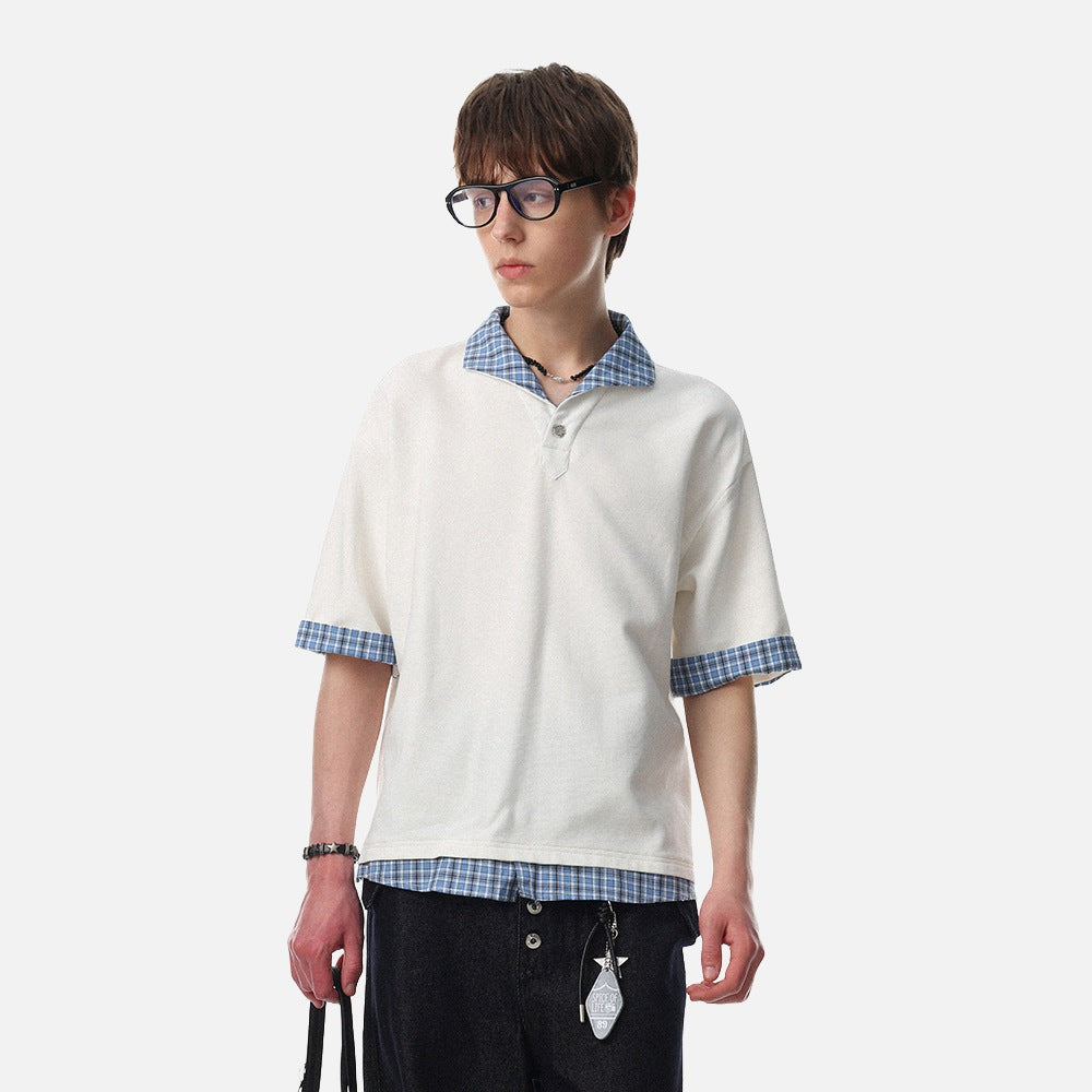 Polo para hombre con efecto doble capa
