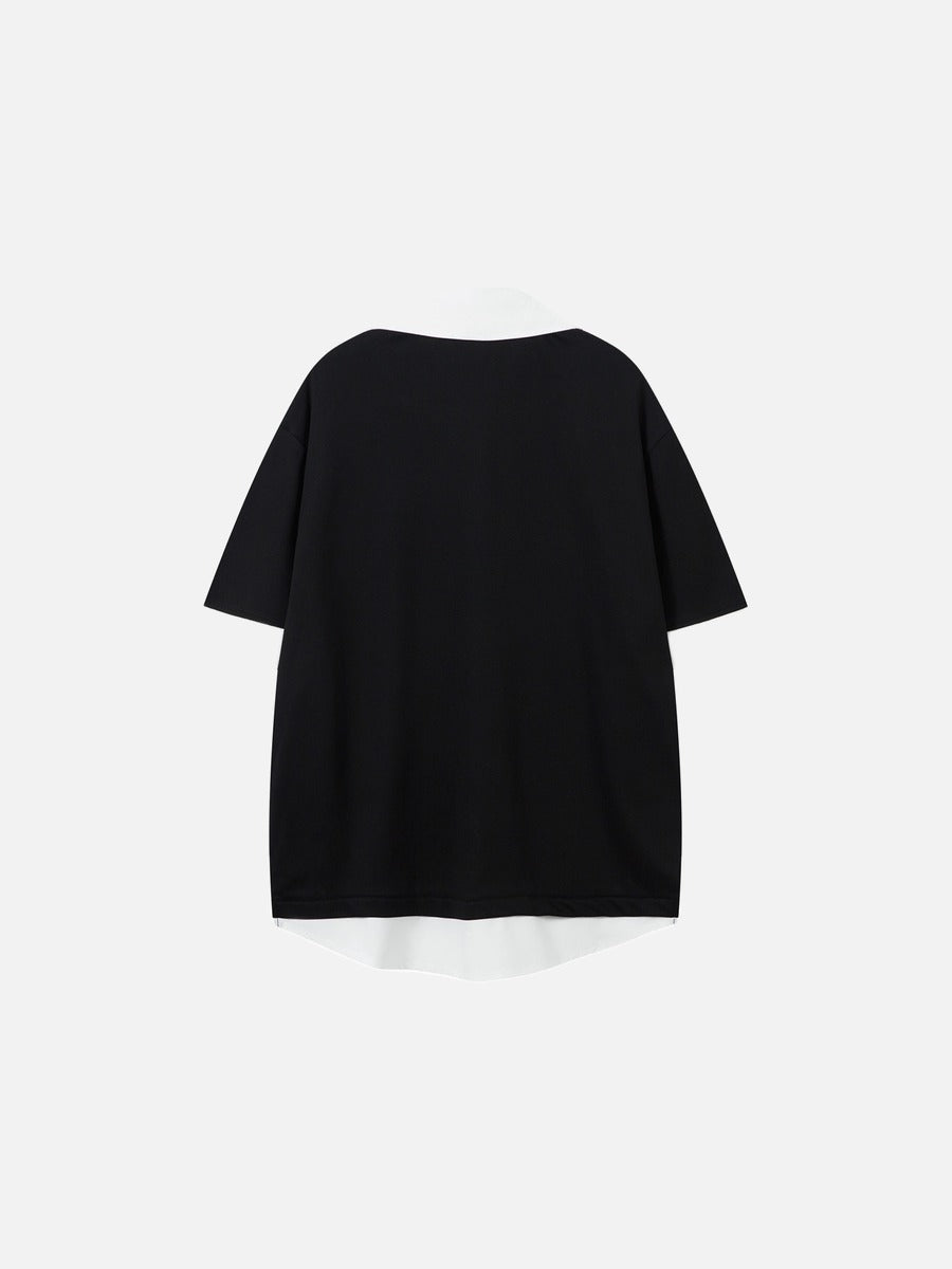 Layered V-Neck Oversized Top