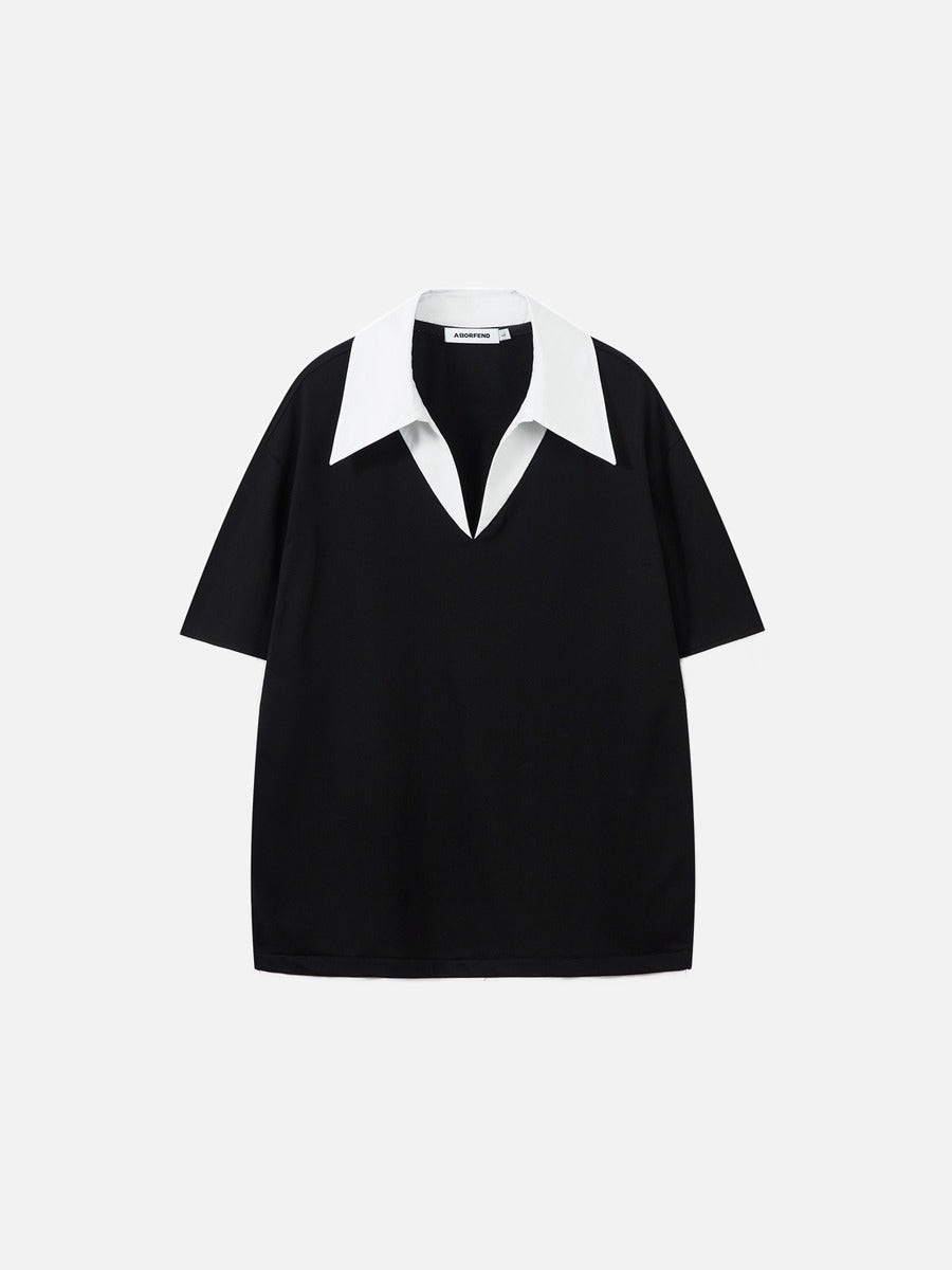 Layered V-Neck Oversized Top