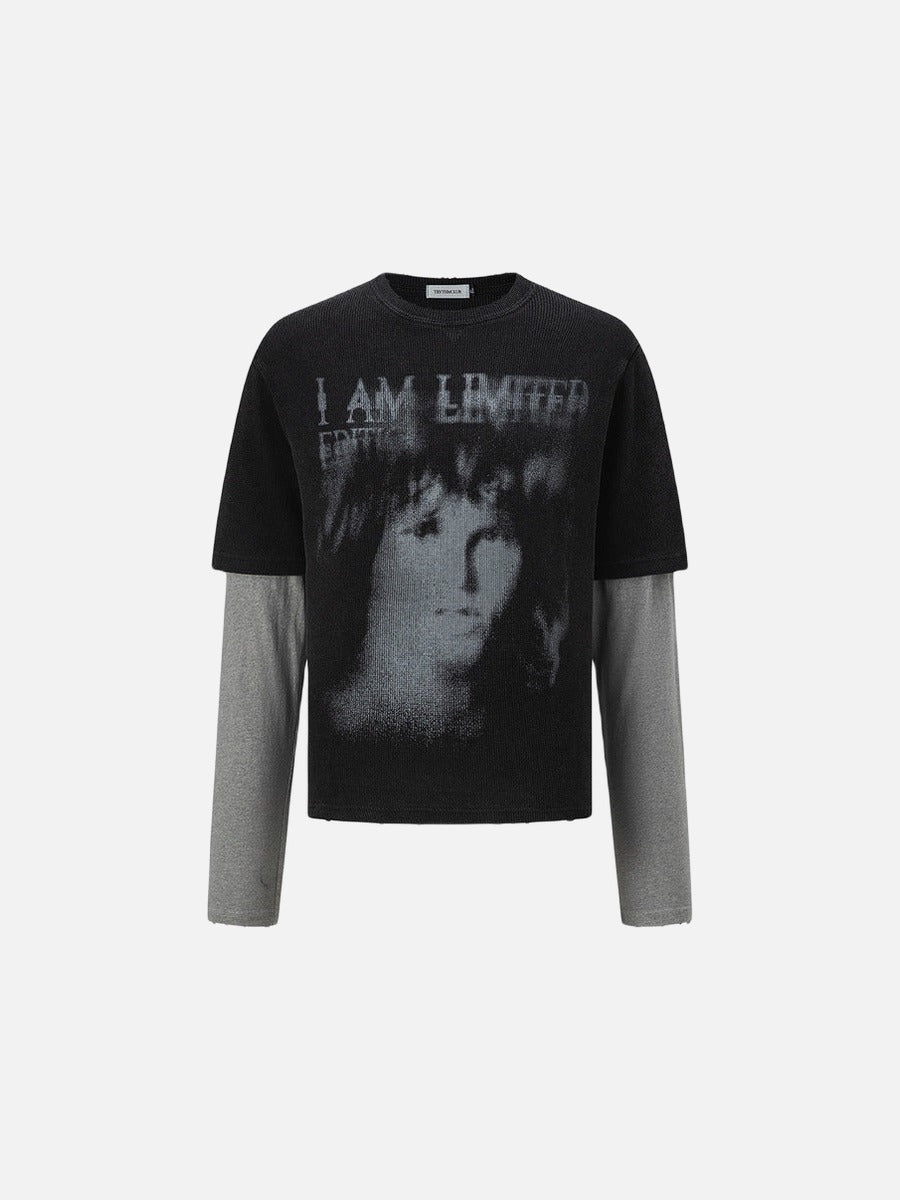 Camiseta de manga larga desgastada de edición limitada