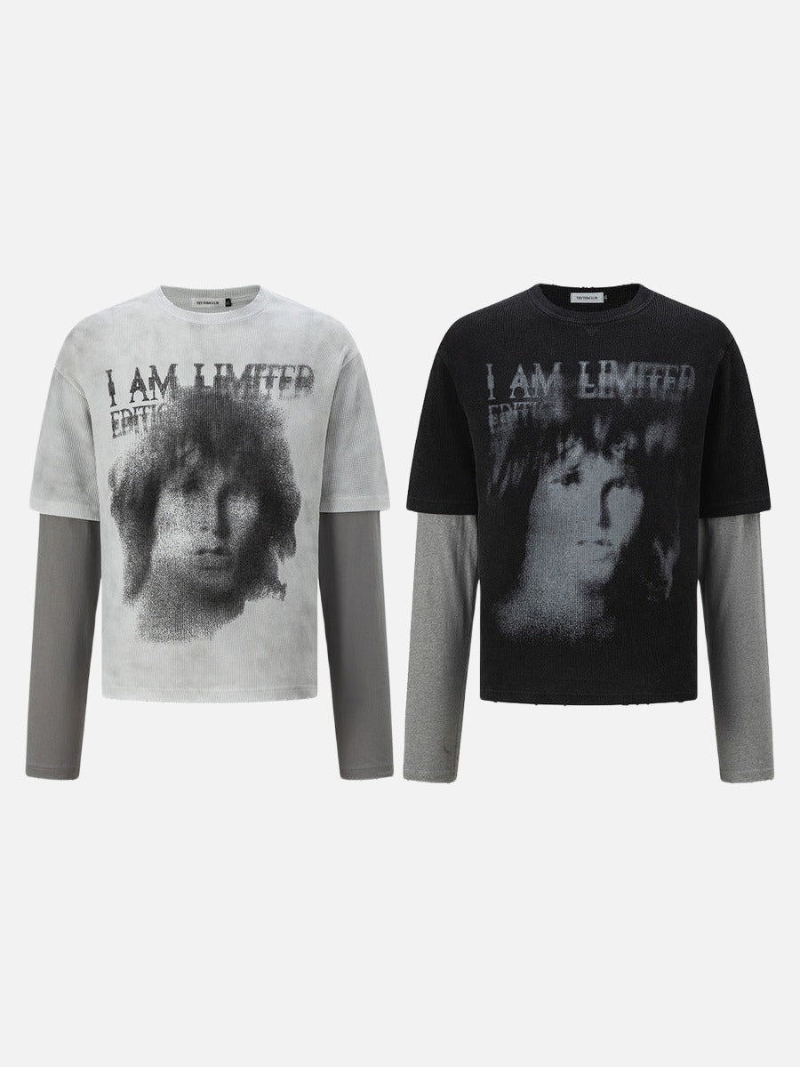 Camiseta de manga larga desgastada de edición limitada