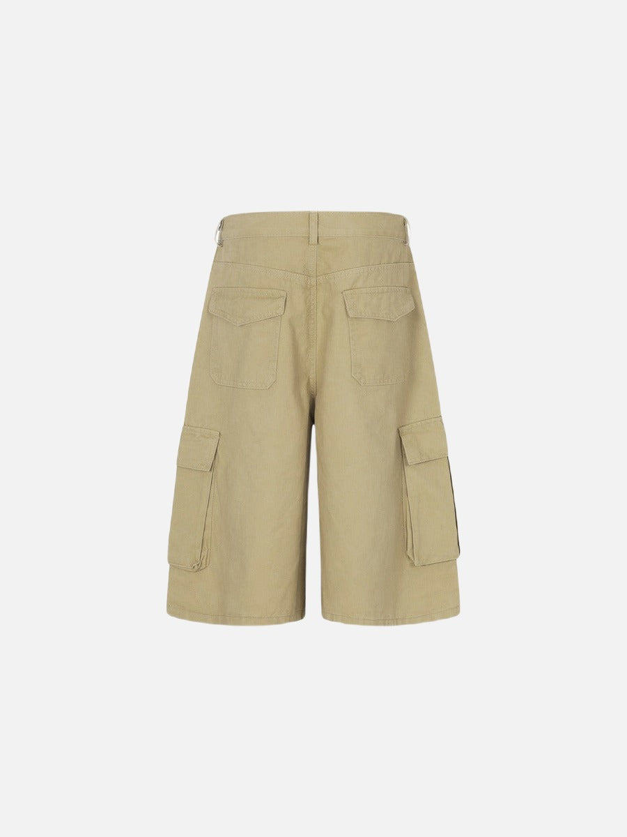 Pantalones cortos tipo cargo de corte holgado con gráficos desgastados