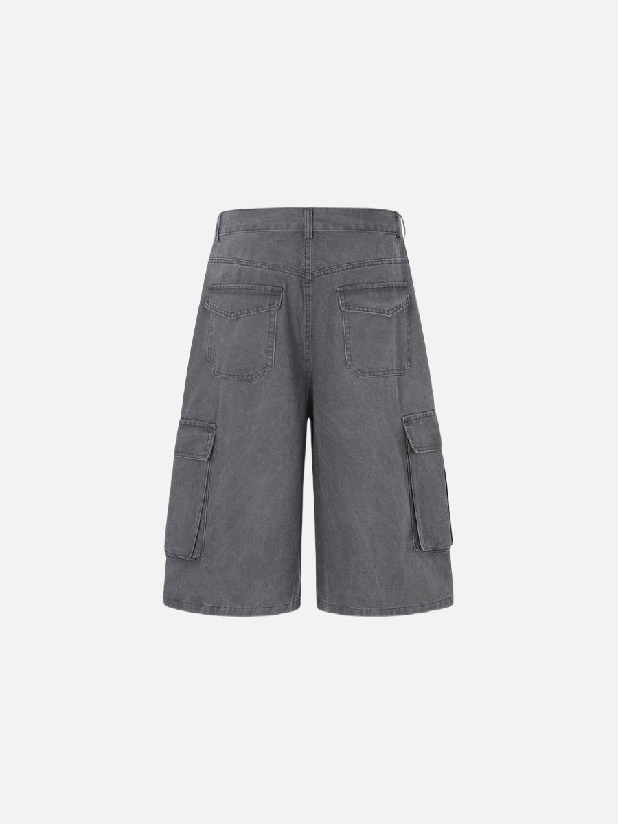 Pantalones cortos tipo cargo de corte holgado con gráficos desgastados