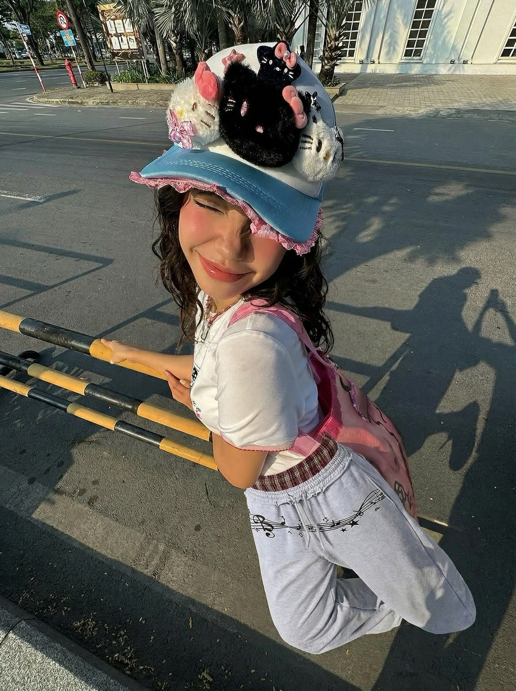 Pantalón de chándal de pierna ancha con nota musical