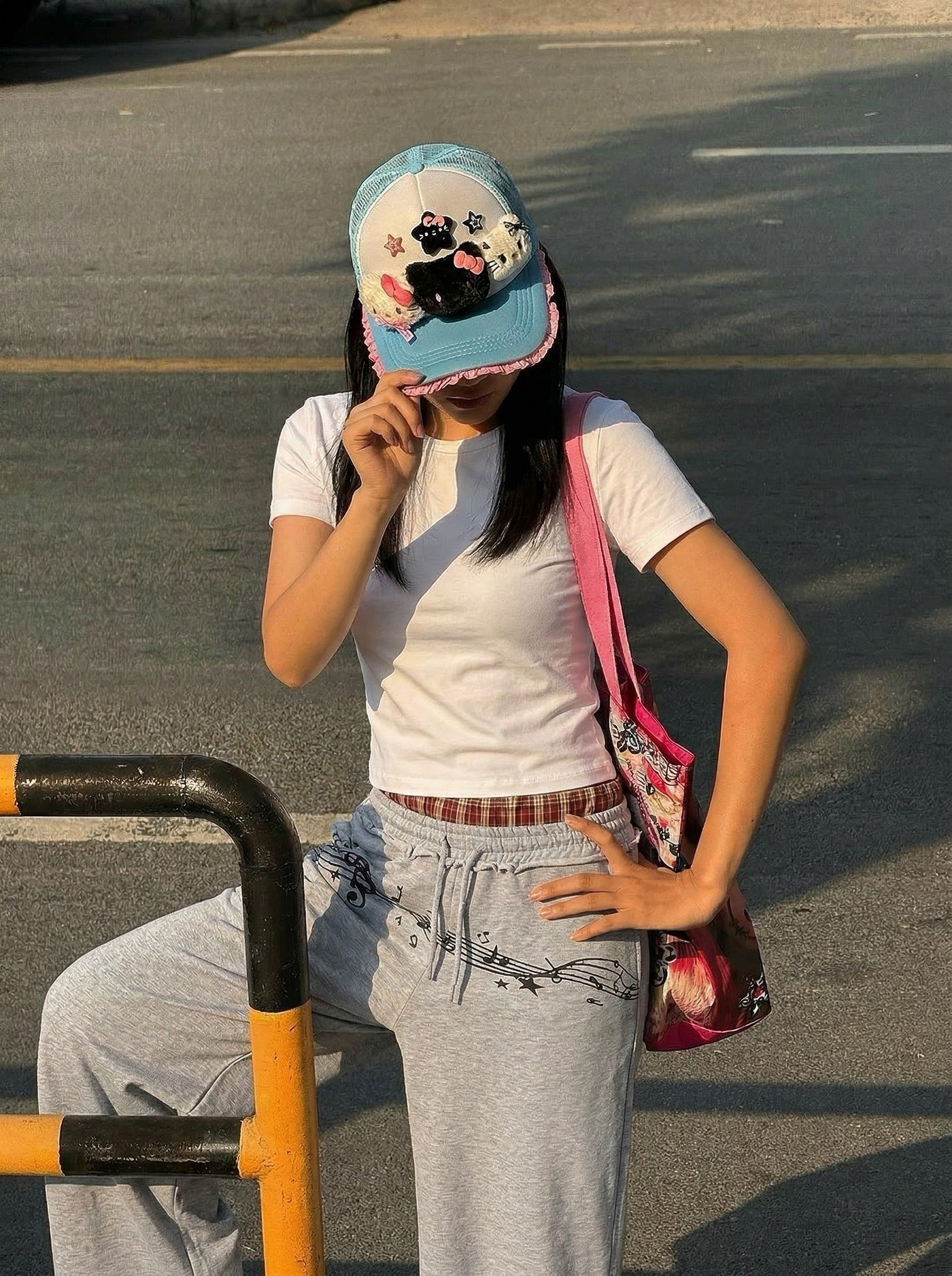 Pantalón de chándal de pierna ancha con nota musical