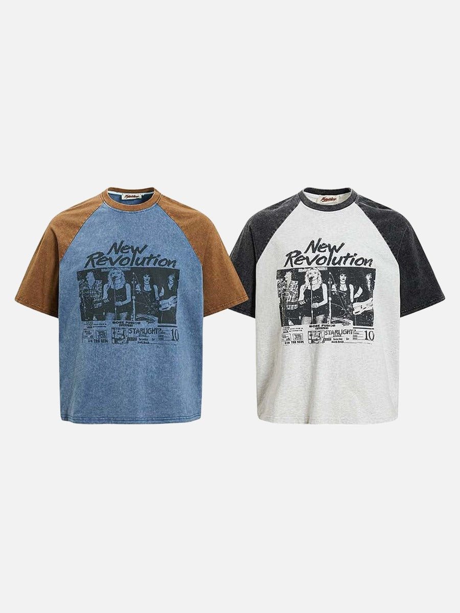 Camiseta Gráfica Vintage Nueva Revolución