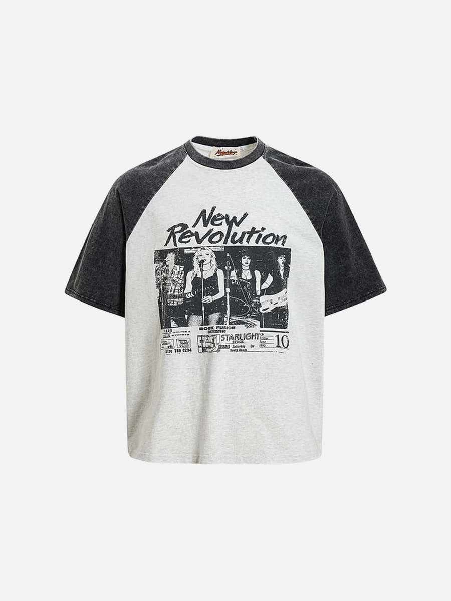 Camiseta Gráfica Vintage Nueva Revolución