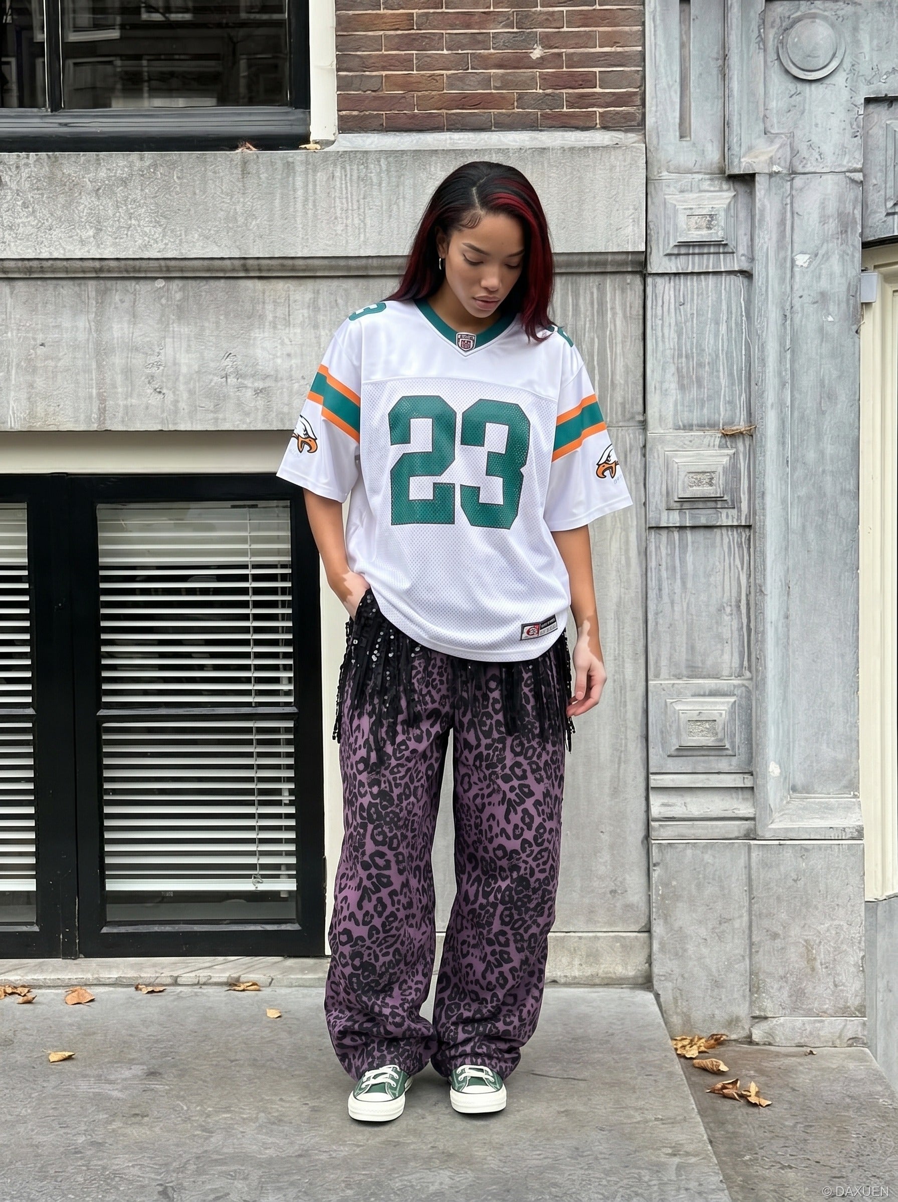 Camiseta extragrande de punto con estampado 23