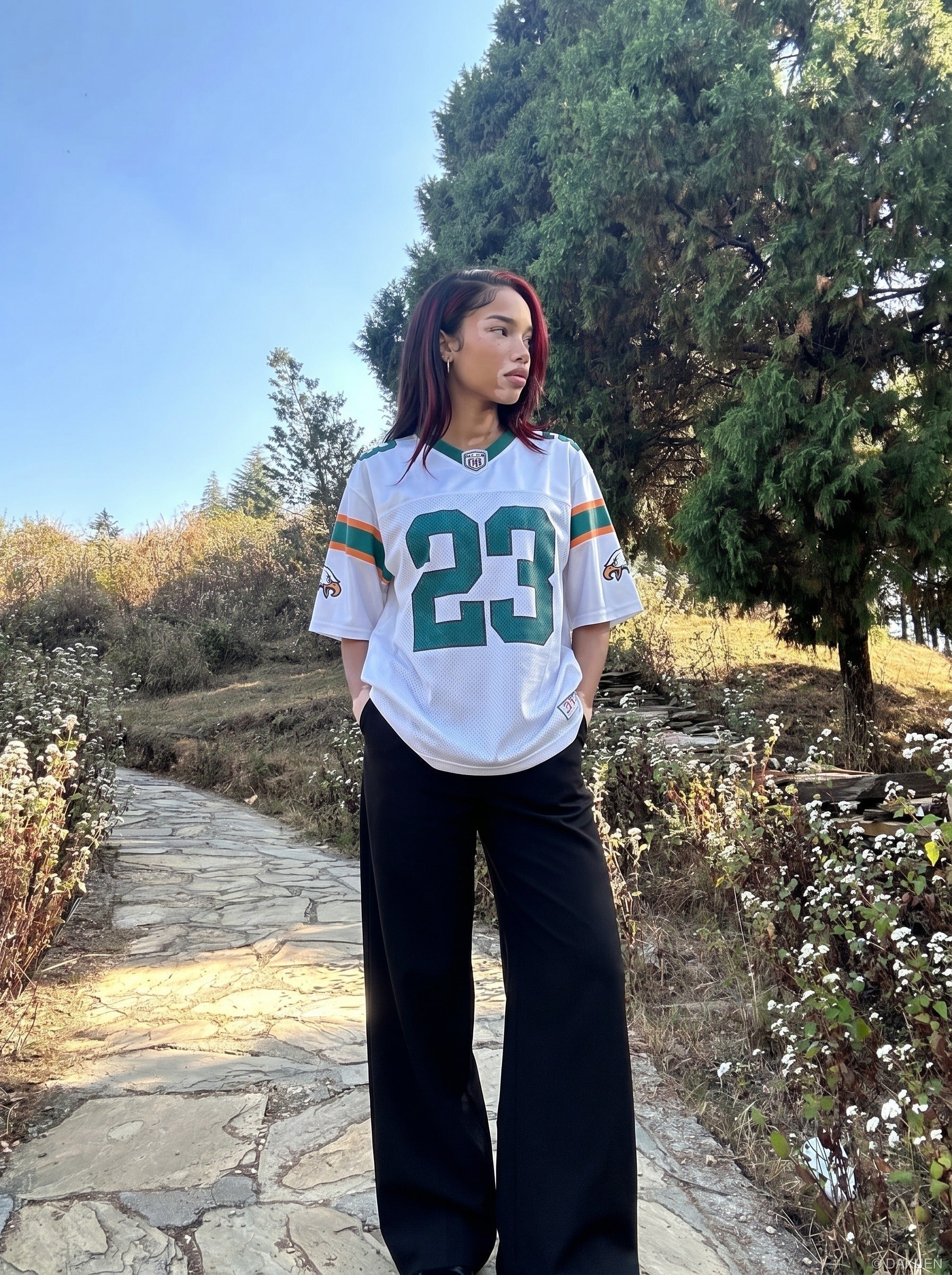 Camiseta extragrande de punto con estampado 23