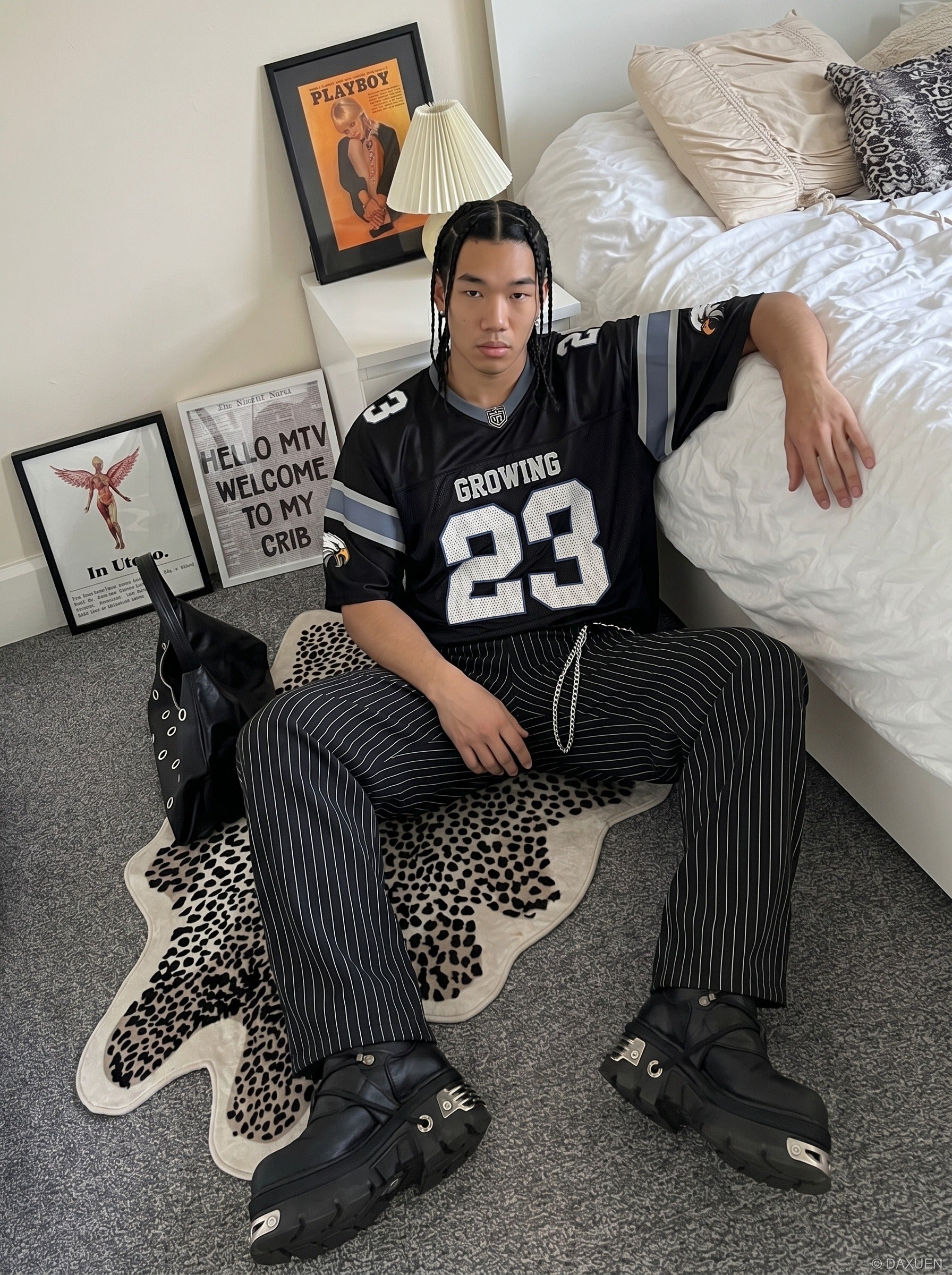 Camiseta extragrande de punto con estampado 23
