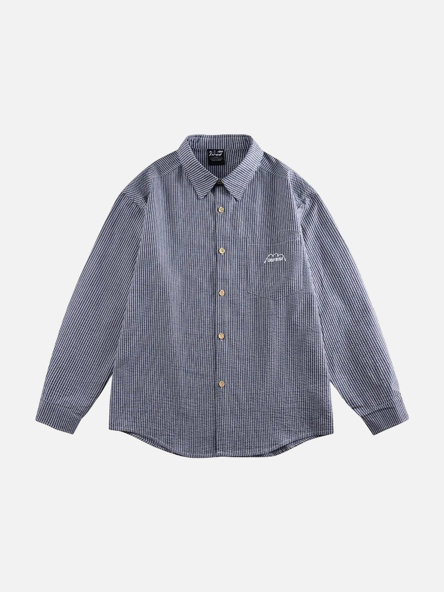 Oversized Striped Button-Down Shirt