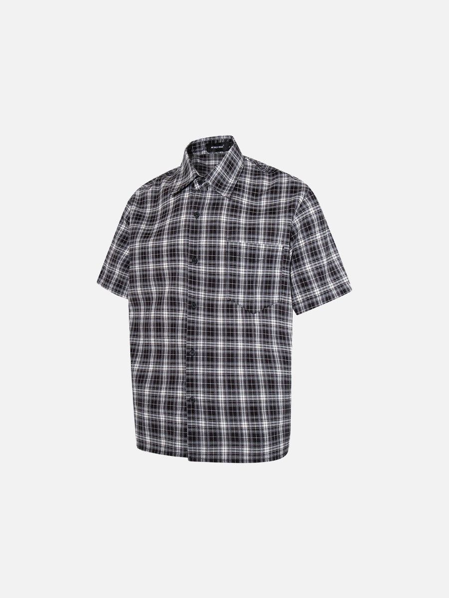 Camisa a cuadros con botones - Manga corta