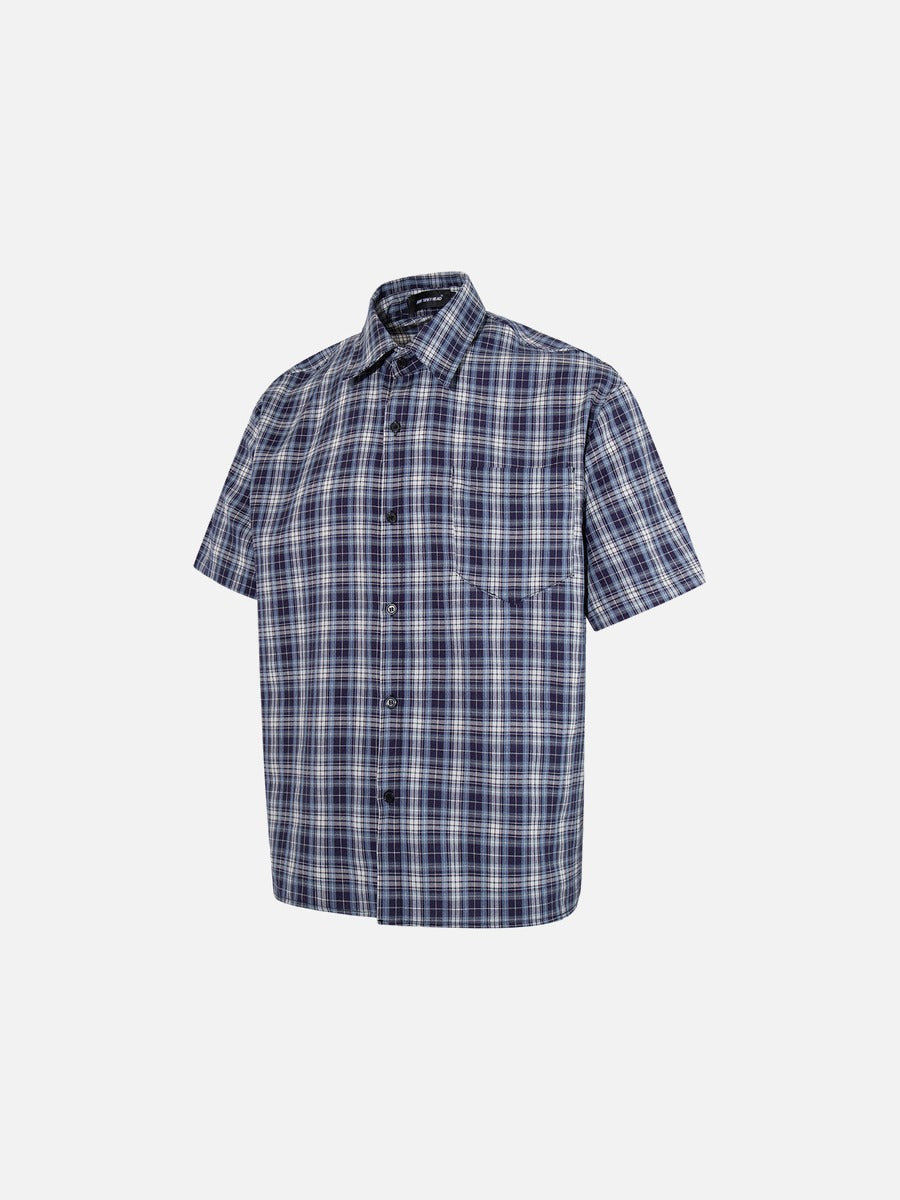 Camisa a cuadros con botones - Manga corta