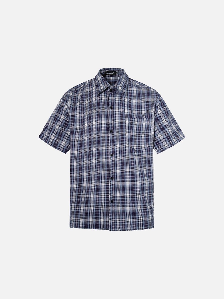 Camisa a cuadros con botones - Manga corta