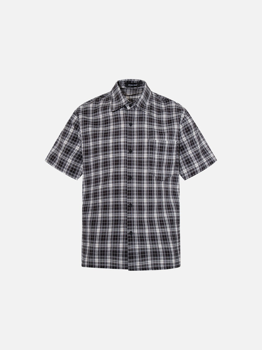 Camisa a cuadros con botones - Manga corta