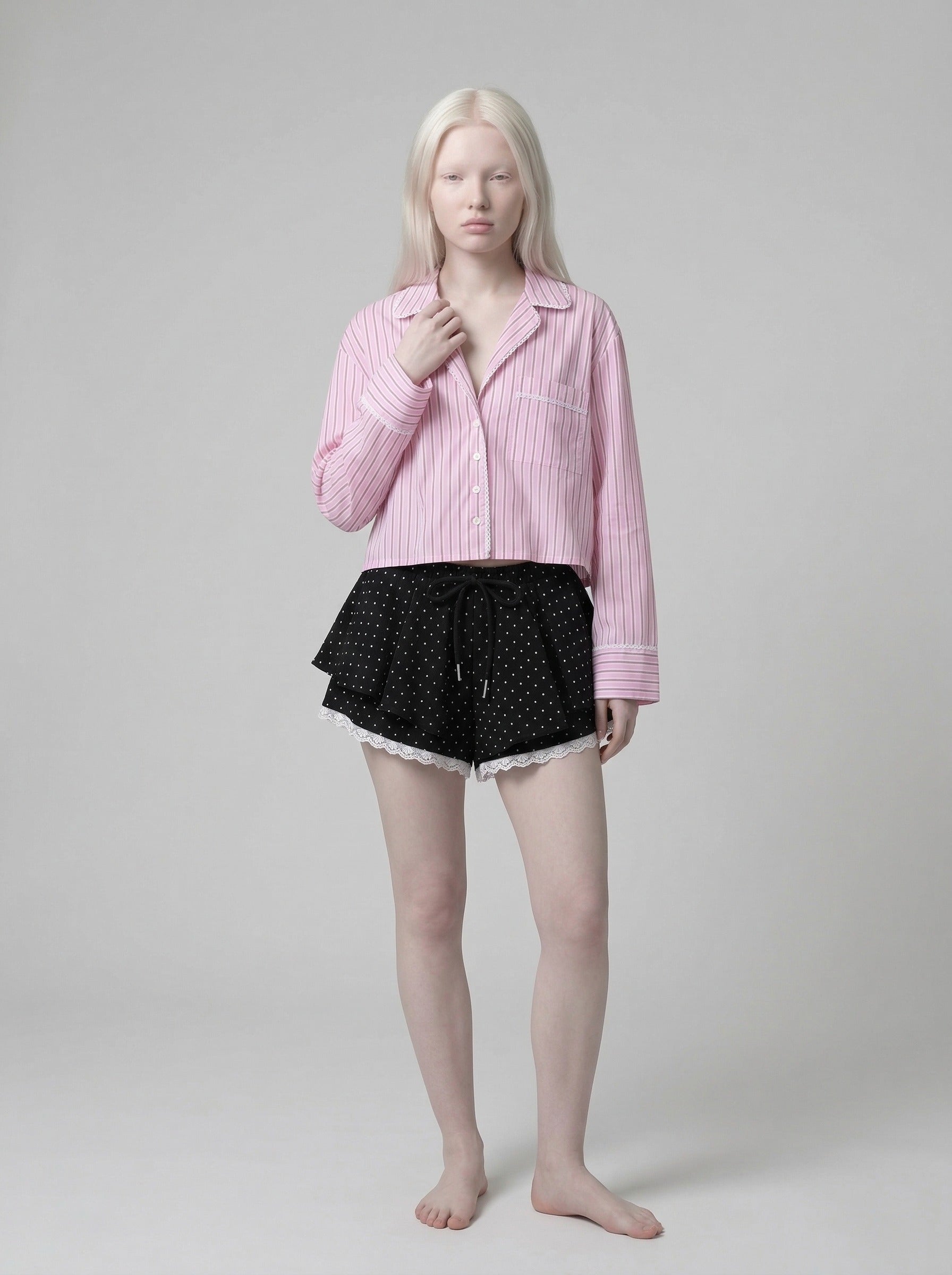 Polka Dot Ruffled Lounge Shorts