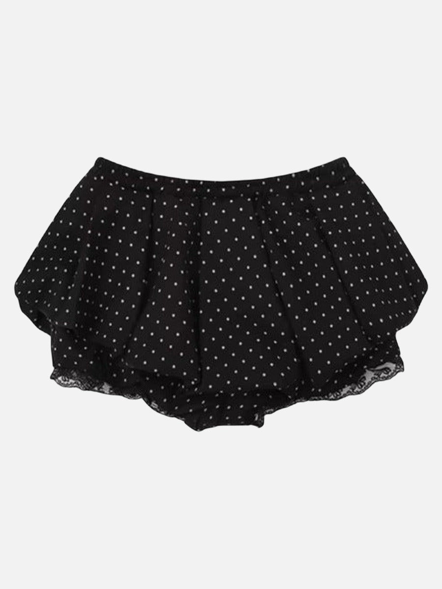 Polka Dot Ruffled Lounge Shorts