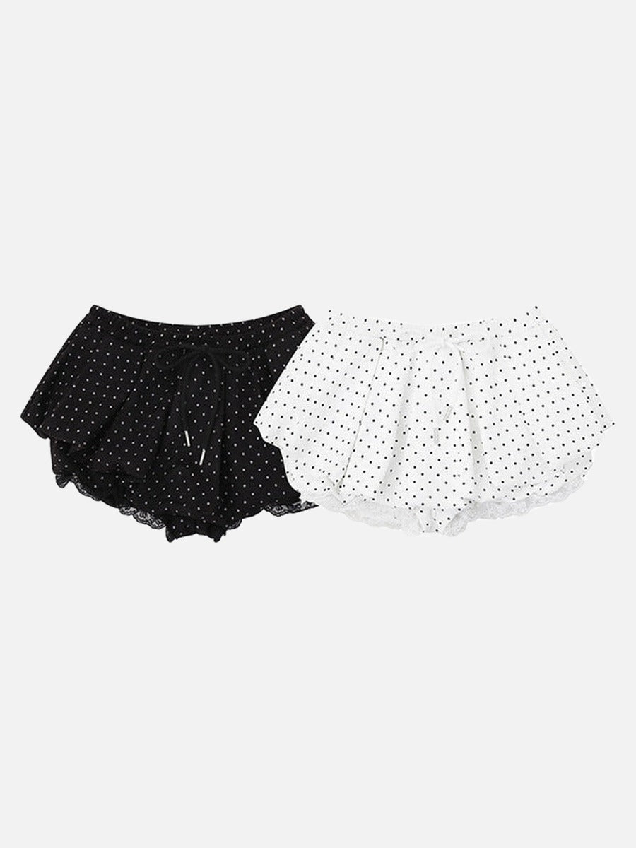 Polka Dot Ruffled Lounge Shorts