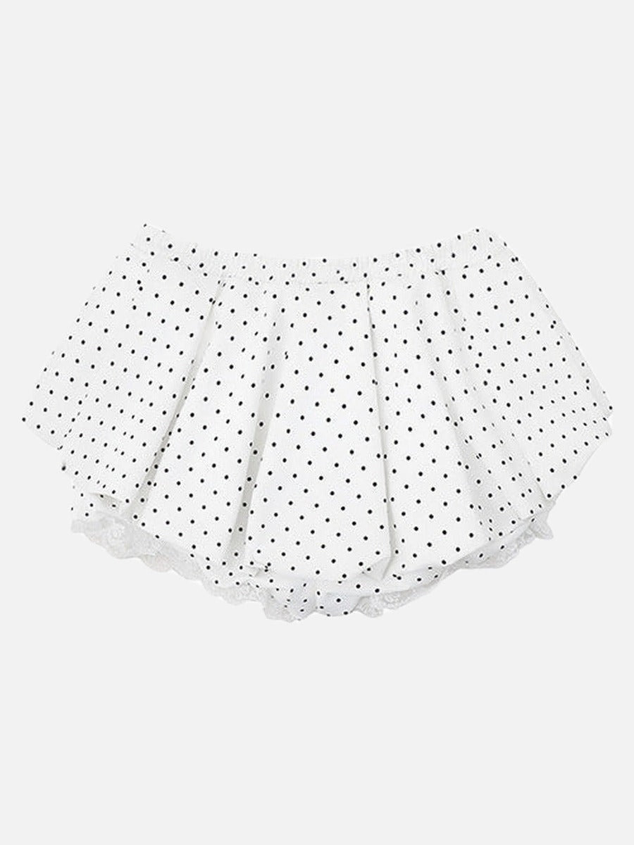 Polka Dot Ruffled Lounge Shorts